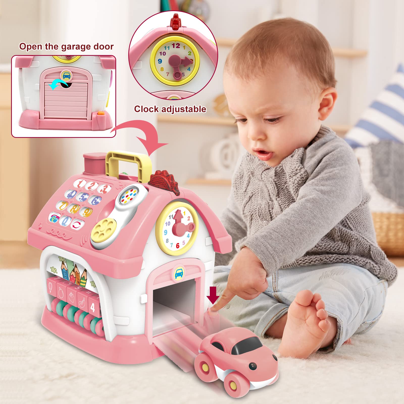 Montessori Toys for 1 Year Old Girls - 8-in-1 Musical Learning House Baby Toy for 6-18 Months | Educational Toddler Toys for 1-2 Year Olds | Perfect Birthday Gift for Girls | Great for Early Learning & Indoor Playtime