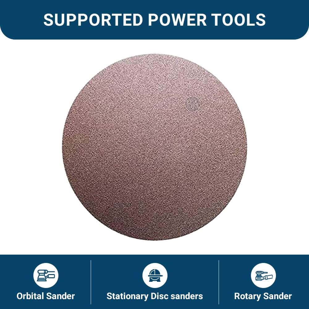 Benchmark Abrasives 12 Inch PSA Gold Sanding Discs - Aluminum Oxide Adhesive Back Sandpaper for Automotive & Woodworking (60 Grit, 10 Pack) - Perfect for Orbital Sanders, Surface Blending & DIY Projects