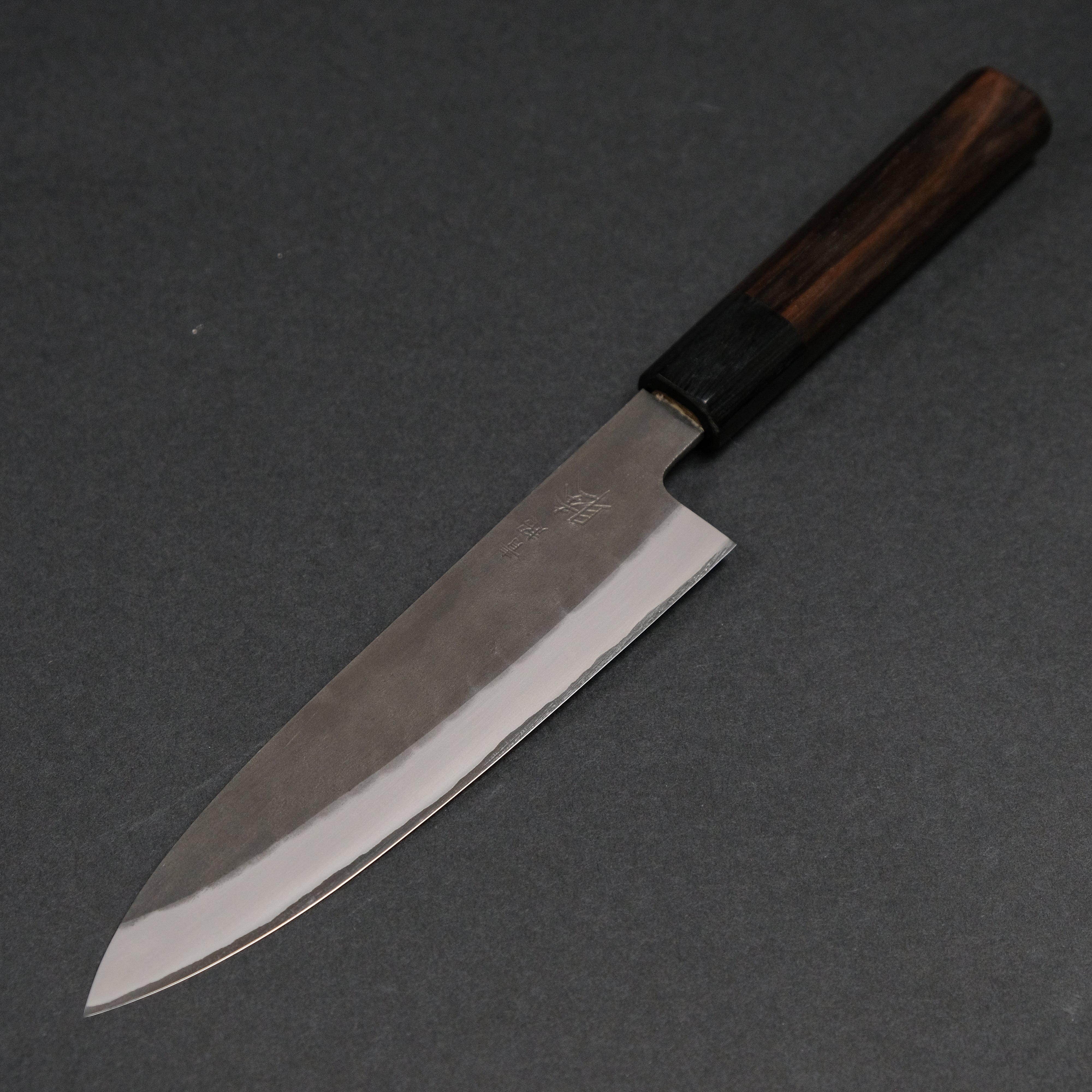 Premium Mutsumi Blue Super Kurouchi Tsuchime Petty Knife 150mm - Handcrafted Japanese Kitchen Knife with Ebony Wood Handle - Perfect for Slicing, Peeling & Precision Cutting Fruits, Vegetables & Boneless Meat
