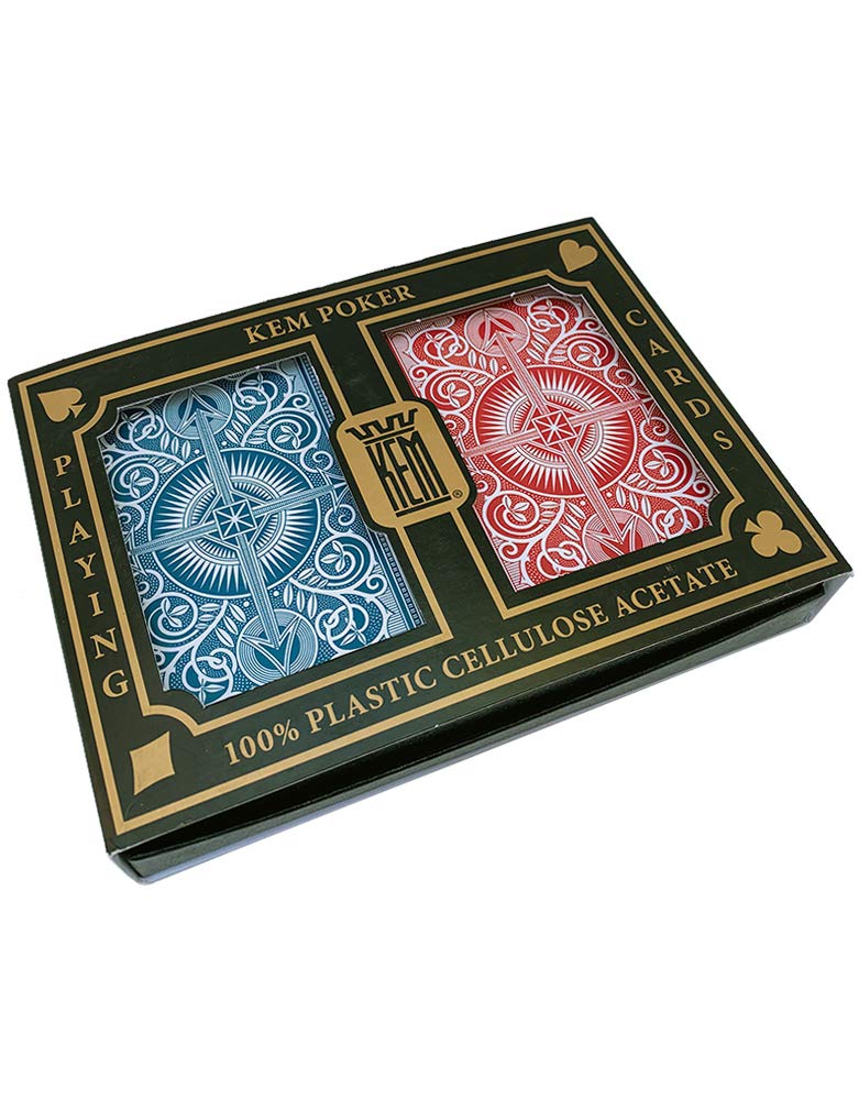 Premium Kem Playing Cards - Red & Blue Arrow Design, Poker Size Standard Index (2-Pack) - Perfect for Poker Nights, Magic Tricks & Casino Games