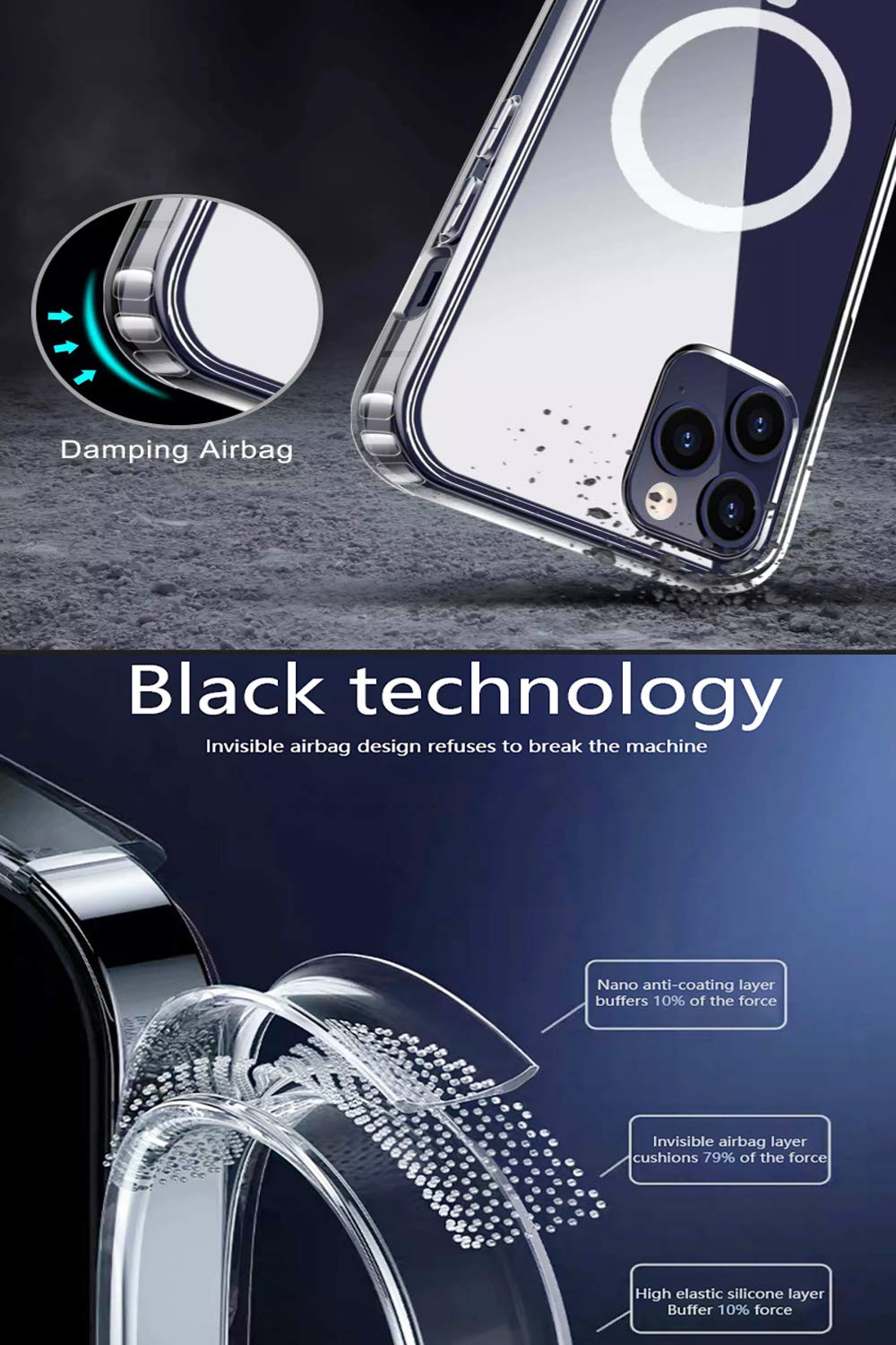 Magnetic Clear Case for iPhone Xs Max - MagSafe Compatible, Wireless Charging & Car Mount Support | Slim Protective Cover for Everyday Use & Travel
