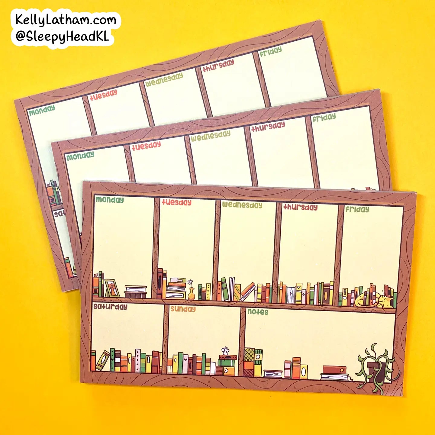 Weekly Planner Notepad with Bookshelf Design - Perfect for Office, School & Home Organization | Stylish & Functional Desk Accessory