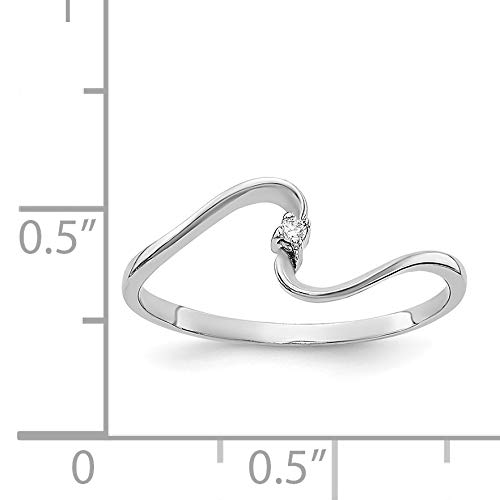 14K White Gold AA Diamond Ring for Women - Size 6.5 | Elegant Wedding Band, Anniversary Gift & Everyday Jewelry