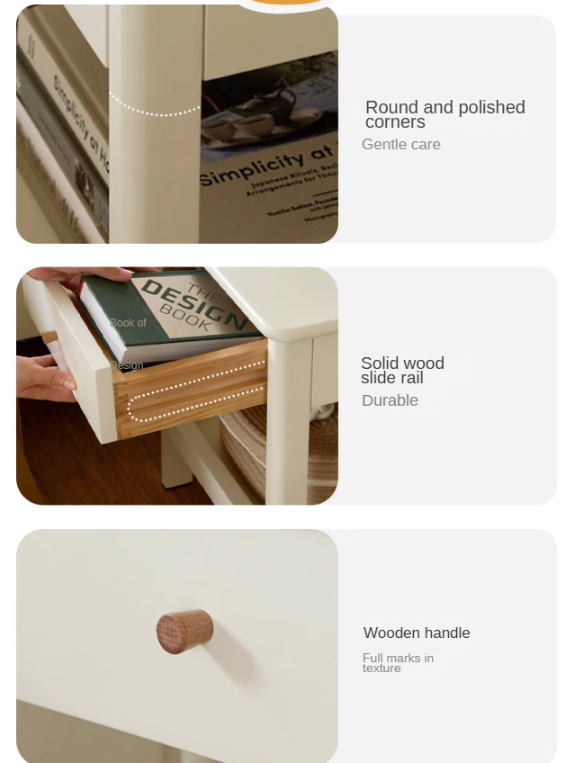 Solid Pine Wood Single Drawer Nightstand - Sturdy Bedside Table for Bedroom, Living Room, or Office - Perfect for Storage & Decor