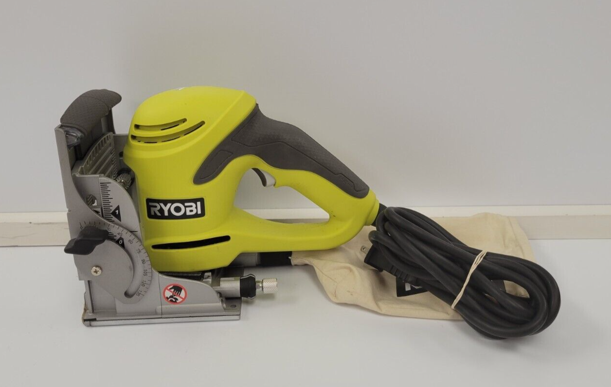 Ryobi JM82G Biscuit Joiner - Woodworking Joinery Tool for Cabinet Making & Furniture Repair | Perfect for DIY Projects & Professional Carpentry