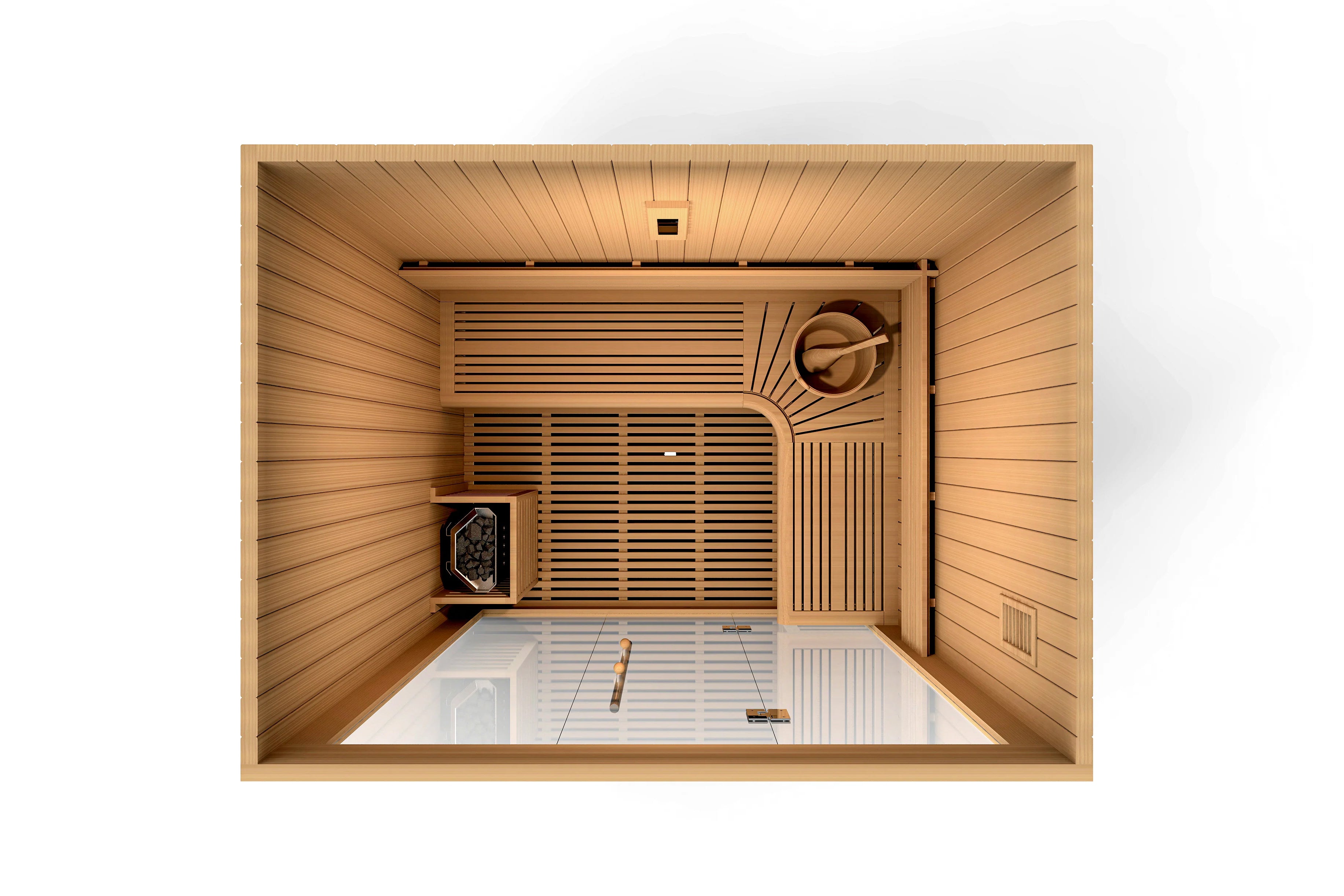 Golden Designs Copenhagen 3-Person Indoor/Outdoor Traditional Sauna - Perfect for Home Spa, Backyard Relaxation & Wellness Retreat
