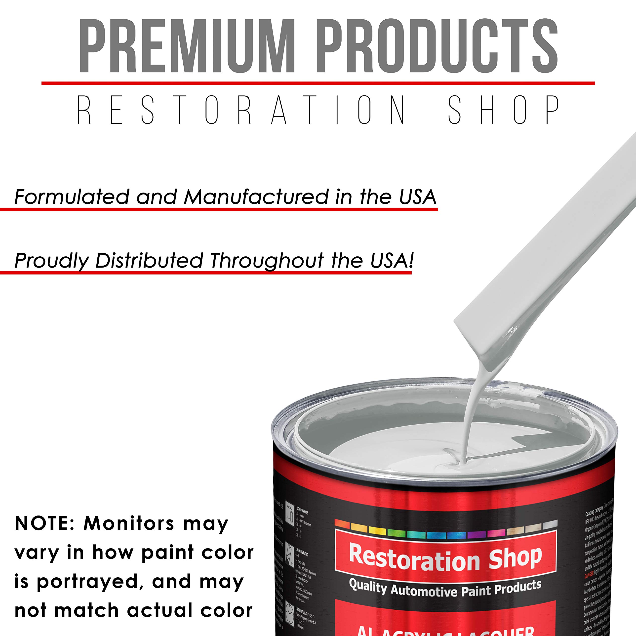 Restoration Shop - Classic White Acrylic Lacquer Auto Paint (1 Gallon) - Professional Gloss Finish for Cars, Trucks, Guitars & Furniture - Perfect for Automotive Refinishing & DIY Restoration Projects