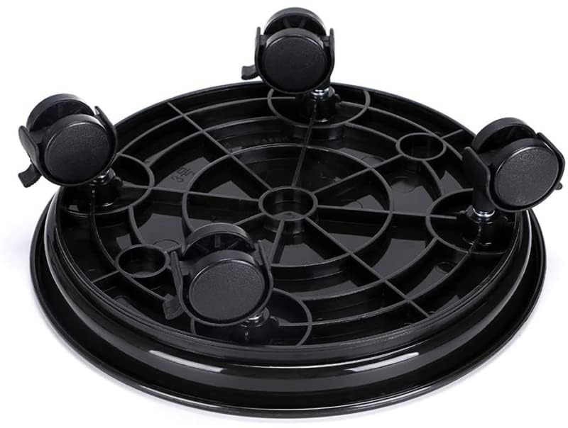 Heavy-Duty 12 Inch Black Plant Caddy with Wheels - Rolling Plant Stand with 360° Swivel Casters for Indoor & Outdoor Use - Perfect for Moving Large Potted Plants, Flowers, and Garden Decor