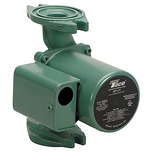 Taco 007-F5 Cast Iron Circulator Pump 1/25 HP (2-Pack) - High Efficiency Water Circulation for Hydronic Heating Systems & Hot Water Recirculation
