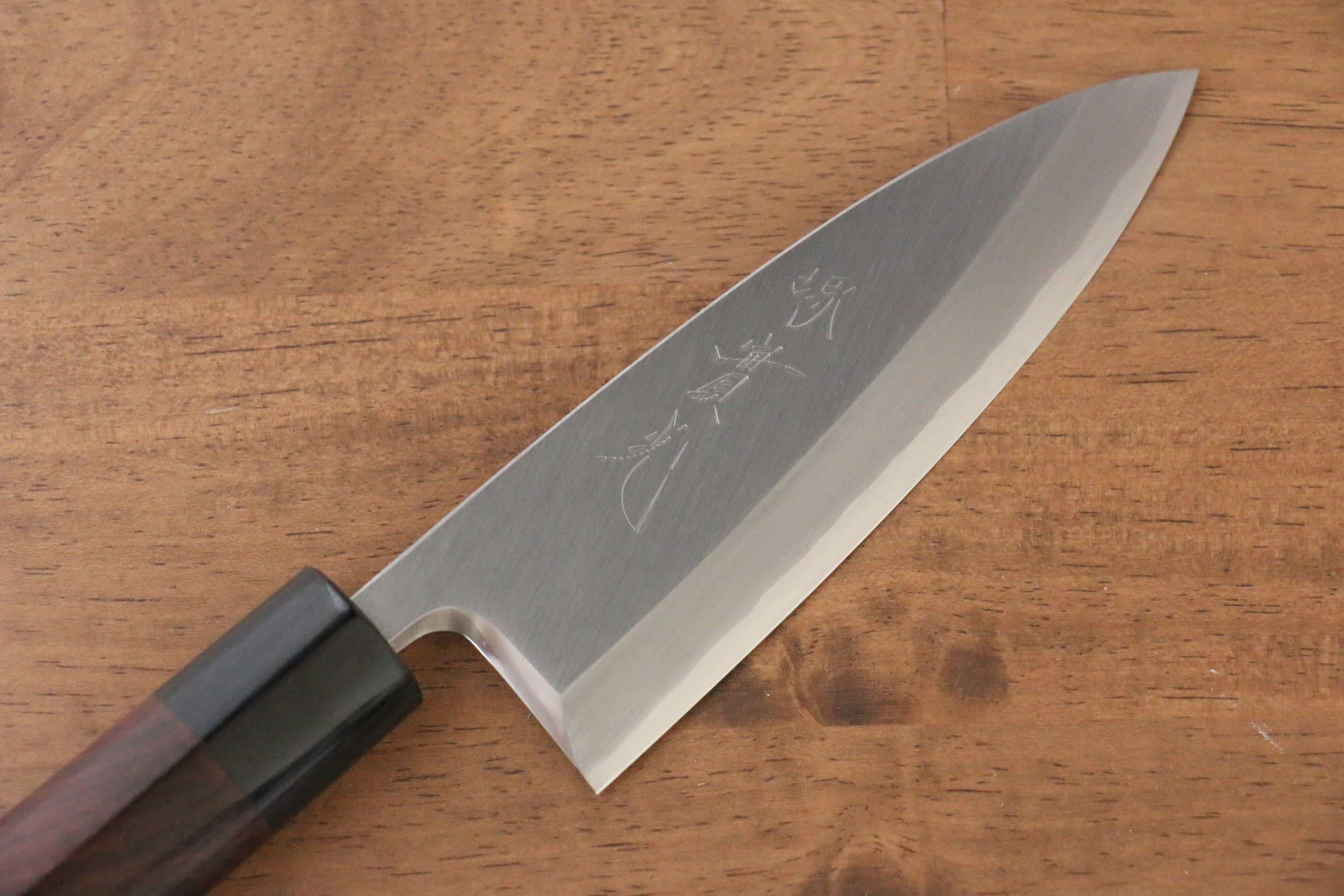 Jikko Silver Steel No.3 Deba Knife 135mm - Professional Japanese Kitchen Knife with Shitan Handle for Sushi, Fish Filleting & Precision Cutting
