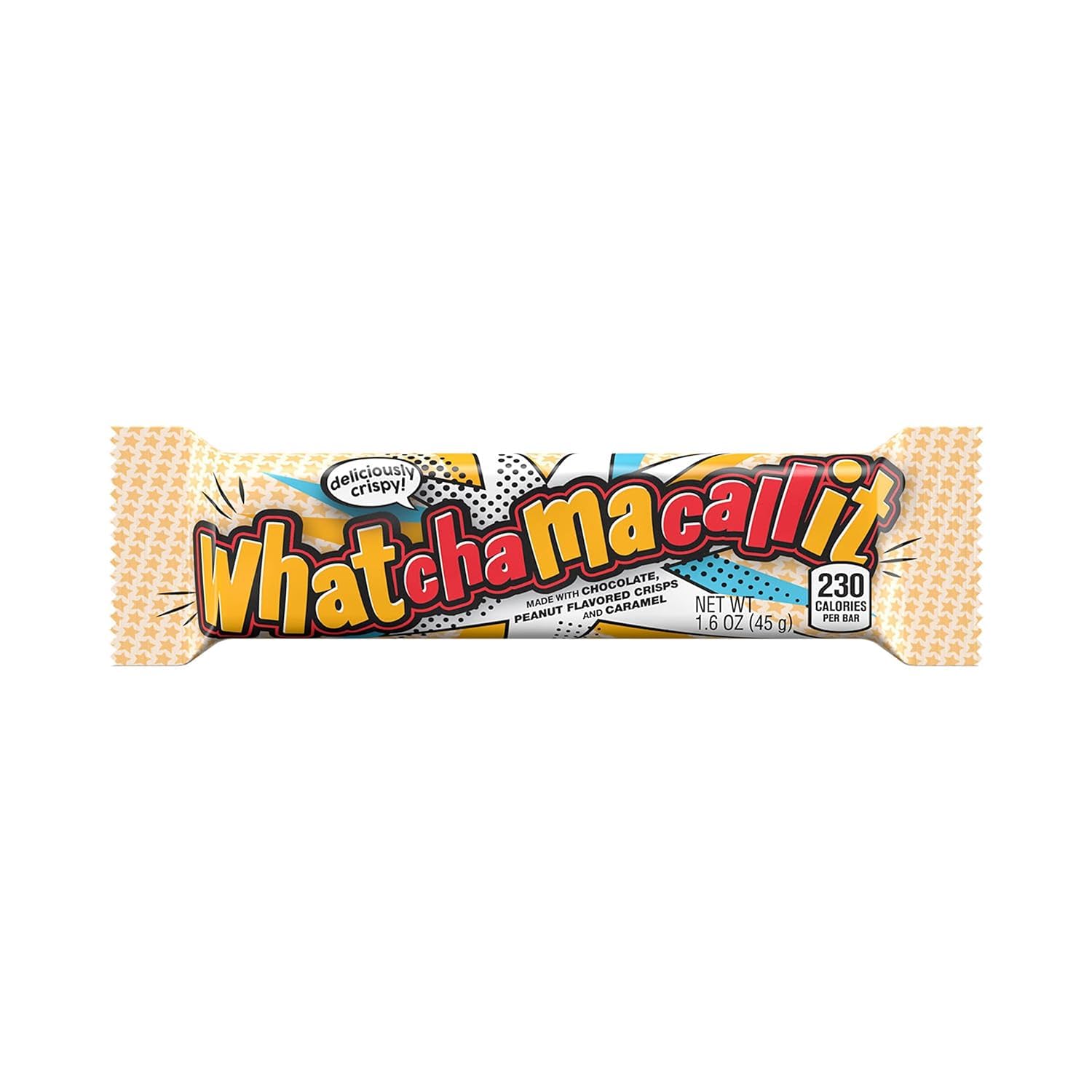 WHATCHAMACALLIT Chocolate Caramel Peanut Crisps Candy Bars - 1.6 oz (12 Count) - Perfect for Halloween Treats, Party Favors & Office Snacks