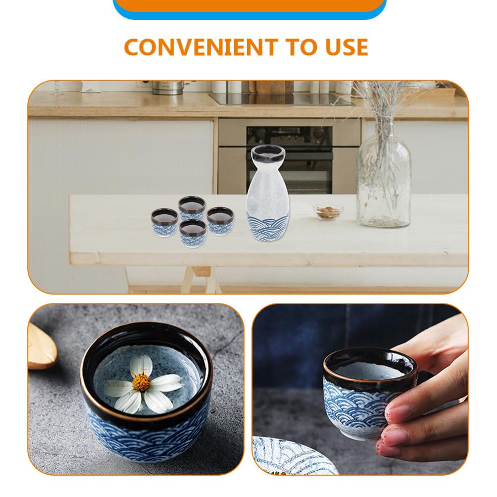 Yardwe 4-Piece Japanese Style Ceramic Tea & Sake Cup Set - Traditional Asian Tea Cups, Sake Mugs, and Coffee Cups for Home, Restaurant, and Gift Use