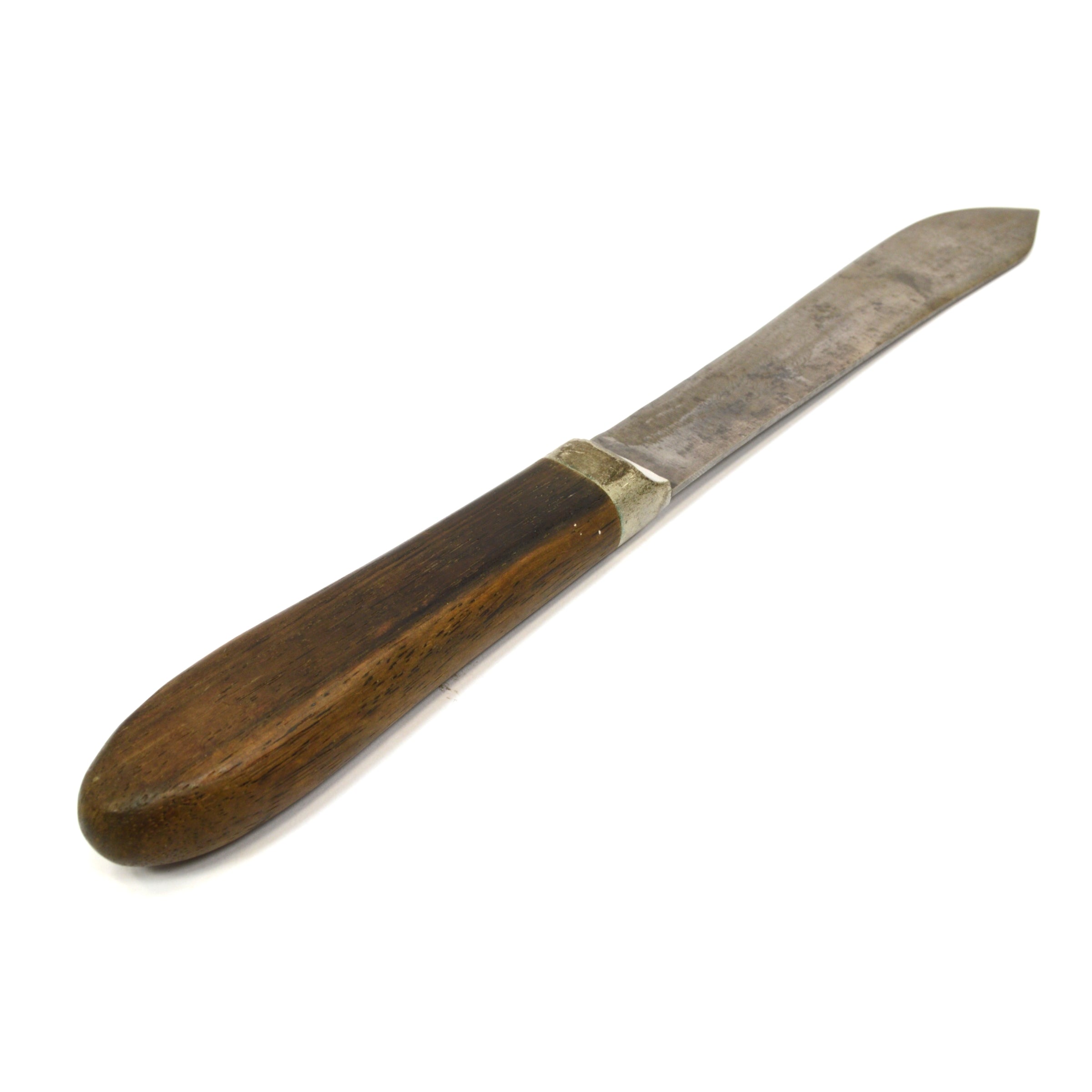 Vintage J. Russell Green River Works Knife with Script Logo & Pewter Bolstered Handle - Hunting, Camping, and Outdoor Survival Tool
