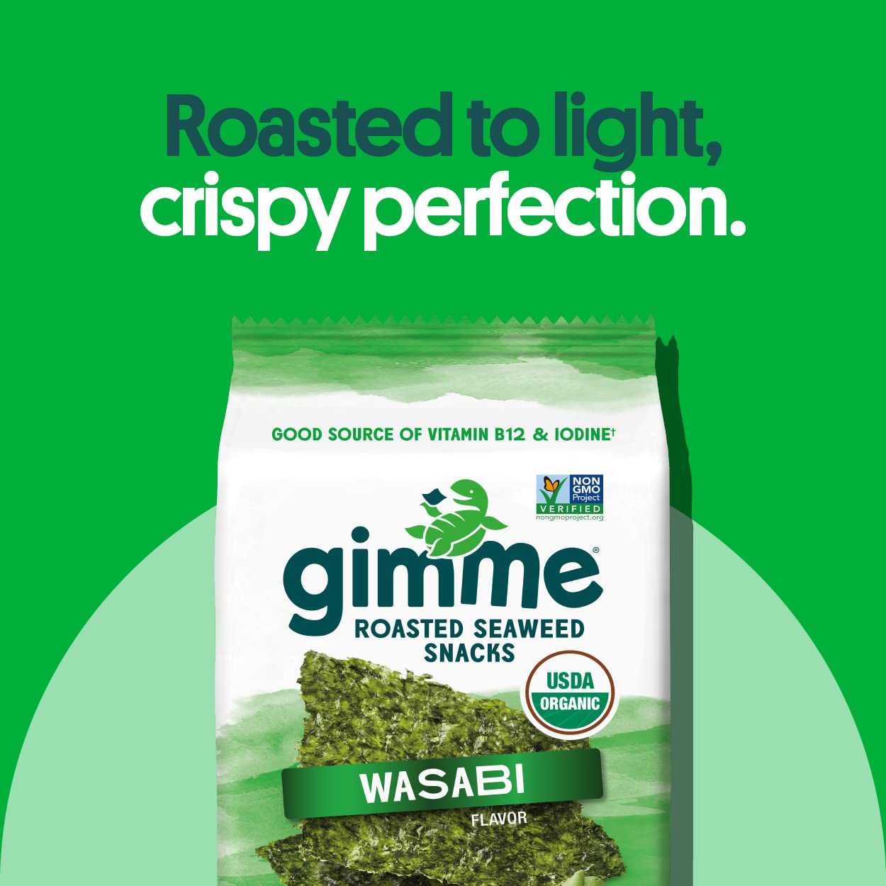 Organic Roasted Seaweed Snacks with Wasabi - 20 Count, Keto, Vegan, Gluten-Free, Rich in Omega-3 & Iodine | Healthy On-The-Go Snack for Kids & Adults | Perfect for Lunchboxes, Office Snacks & Travel