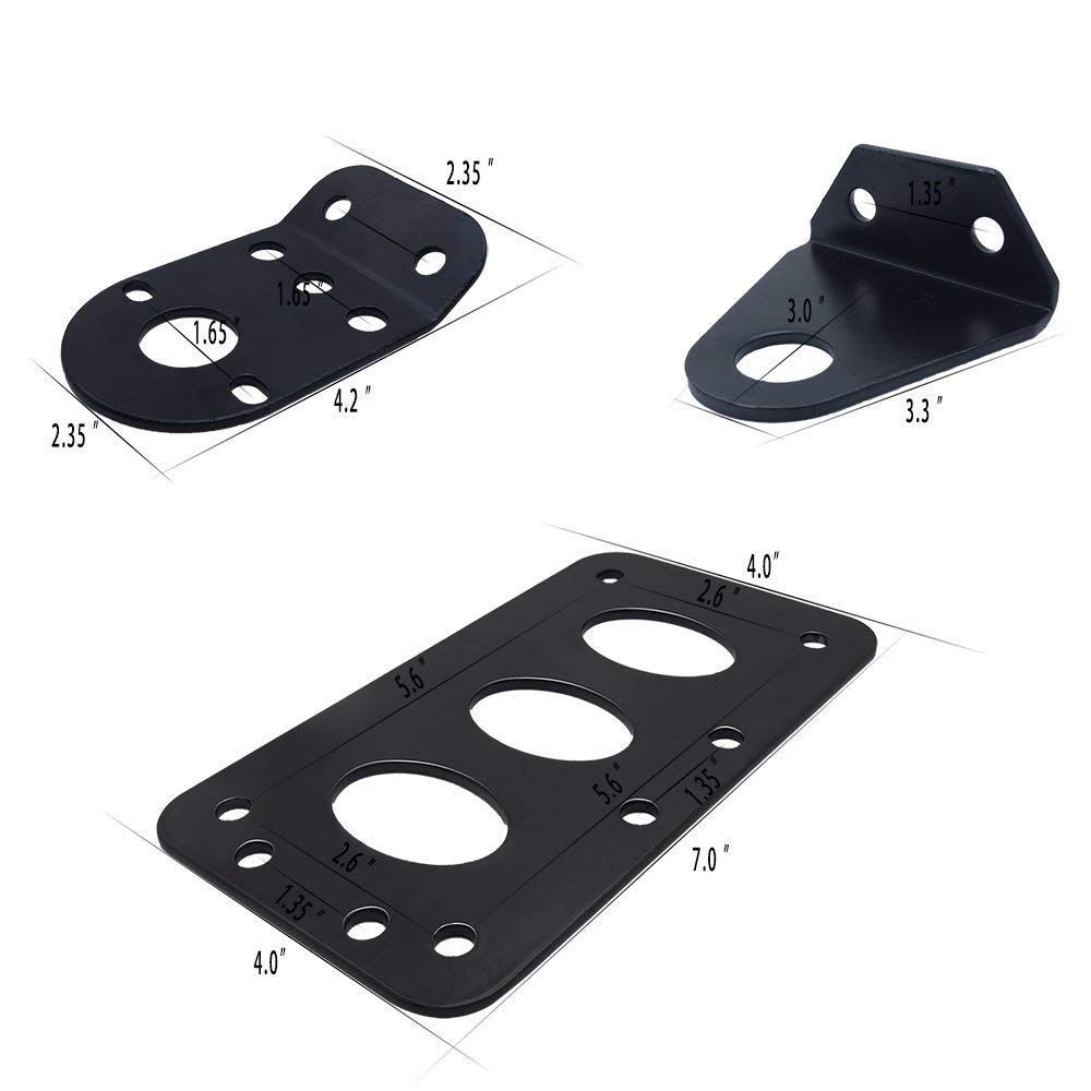 Universal Motorcycle Tail Light & License Plate Bracket - Side Mount Grill Design for Bobber, Chopper - Compatible with Yamaha, Suzuki, Kawasaki & Custom Bikes - Perfect for Night Riding & Motorcycle Modifications
