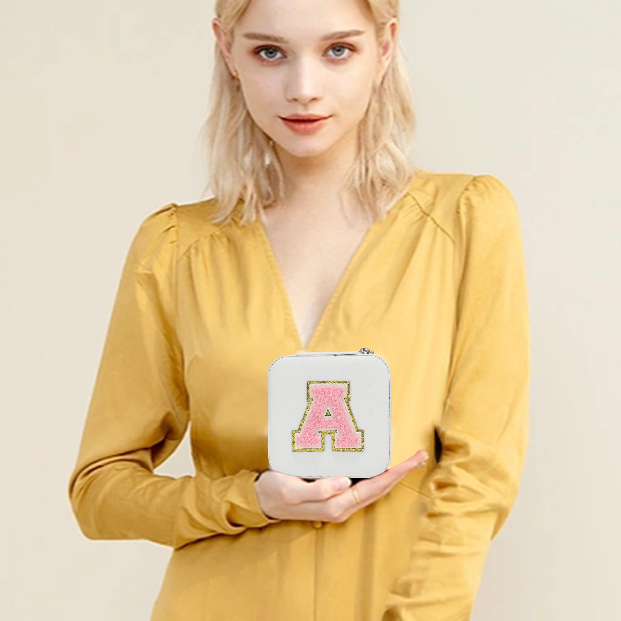 Personalized Initial Travel Jewelry Box for Women - Trendy Pink Jewelry Organizer Case | Perfect Christmas & Birthday Gift for Teens & Girls | Great for Travel, Home Storage & Special Occasions