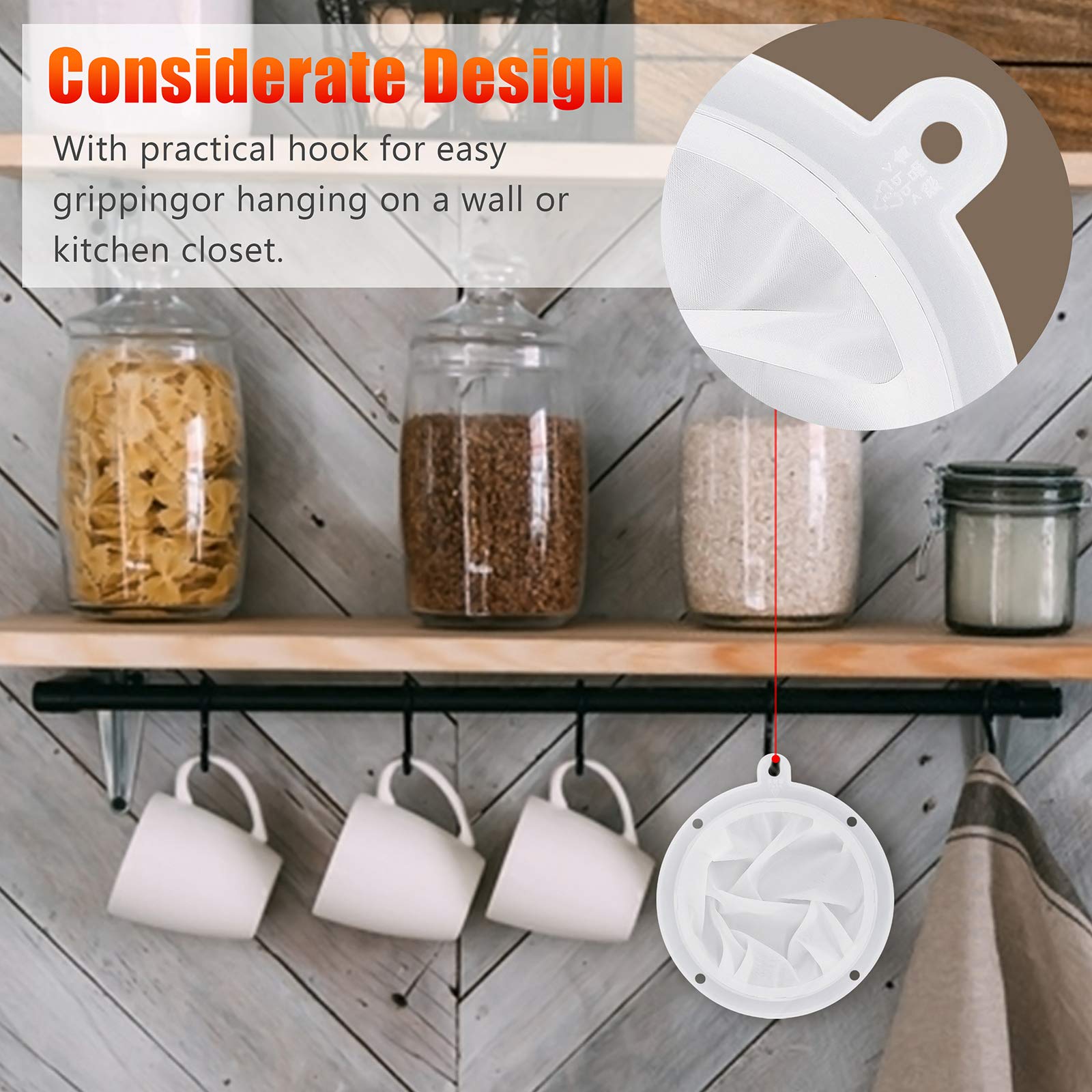 300 Mesh Fine Stainless Steel Food Filter Funnel - Kitchen Strainer for Frying Oil, Juices, Wine, Jam - 13cm Durable Sieve for Cooking, Brewing & Canning