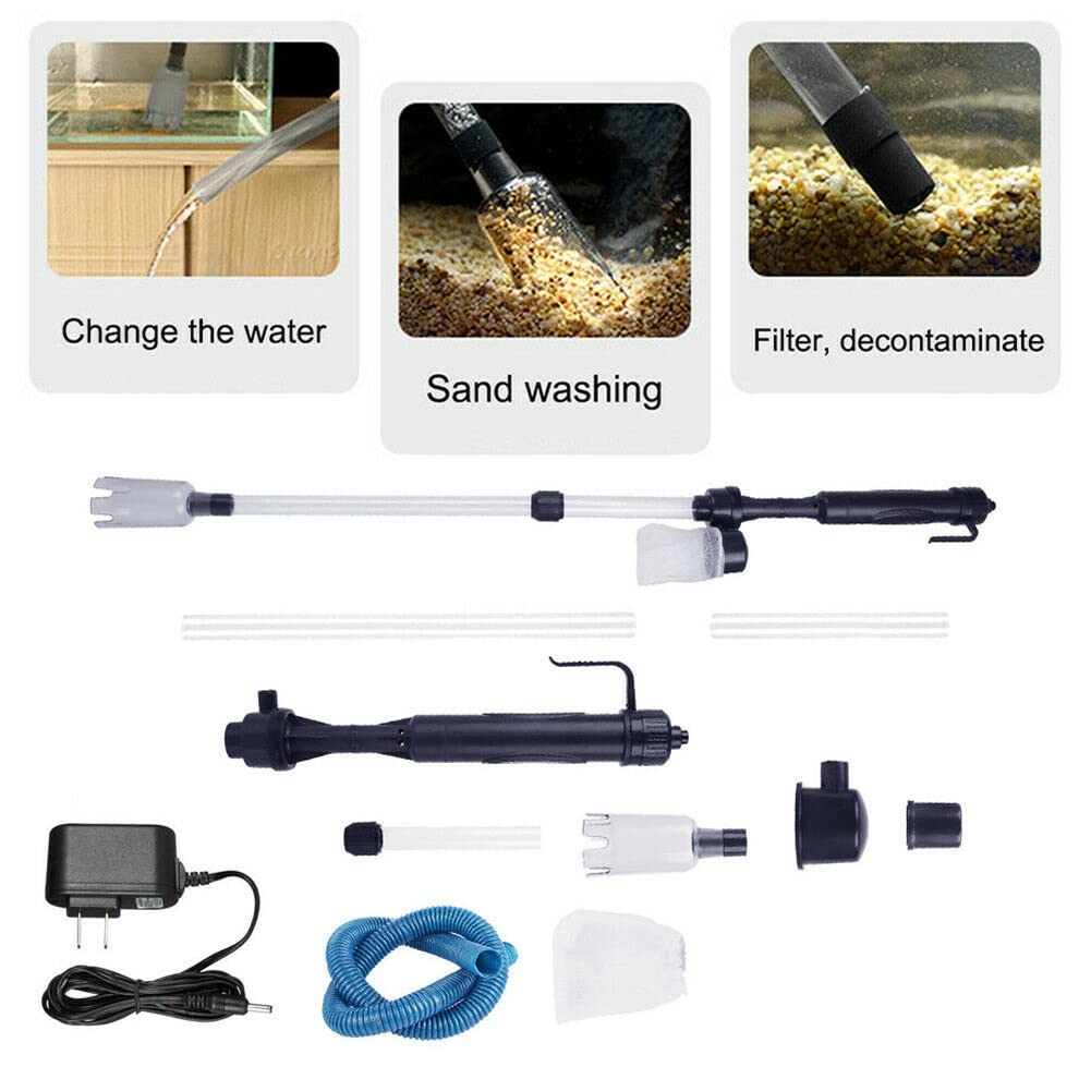Electric Gravel Cleaner for Aquarium - Automatic Fish Tank Vacuum & Water Changer with US Plug 110V - Perfect for Cleaning Sand, Gravel & Maintaining Freshwater Tanks