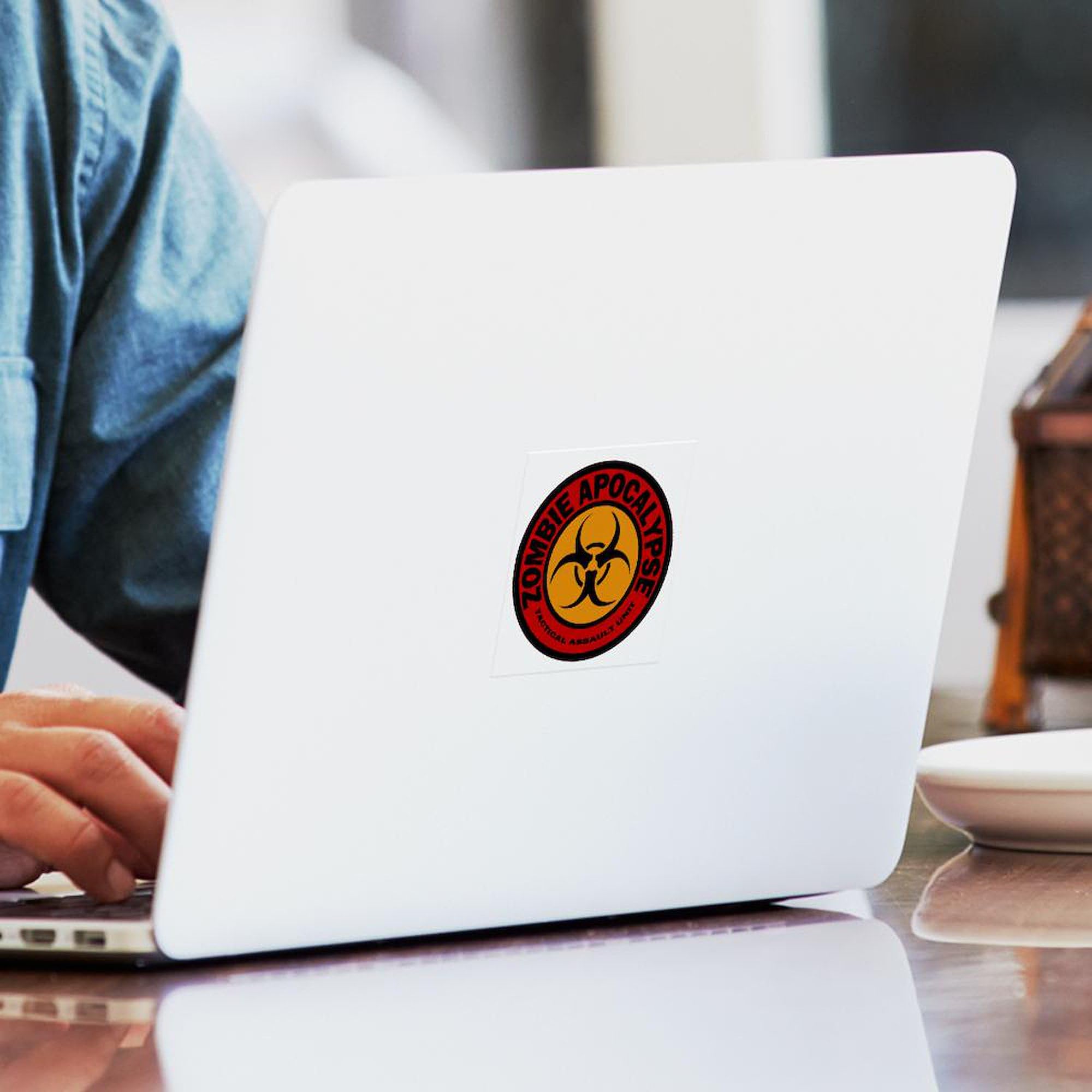Zombie Apocalypse Tactical Square Sticker 3x3 Inch - Durable Bumper Decal for Cars, Laptops & Windows - Funny Survival Gear for Halloween & Gaming Fans