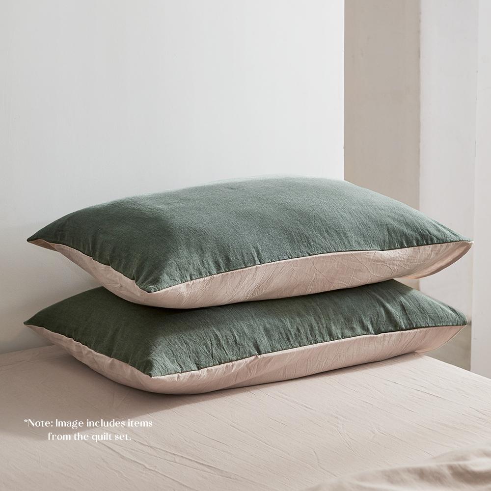 Premium 100% Cotton Sheet Set - Queen Size, Soft & Breathable Bed Sheets in Green & Beige - Perfect for Master Bedroom, Guest Room & Dorm Comfort
