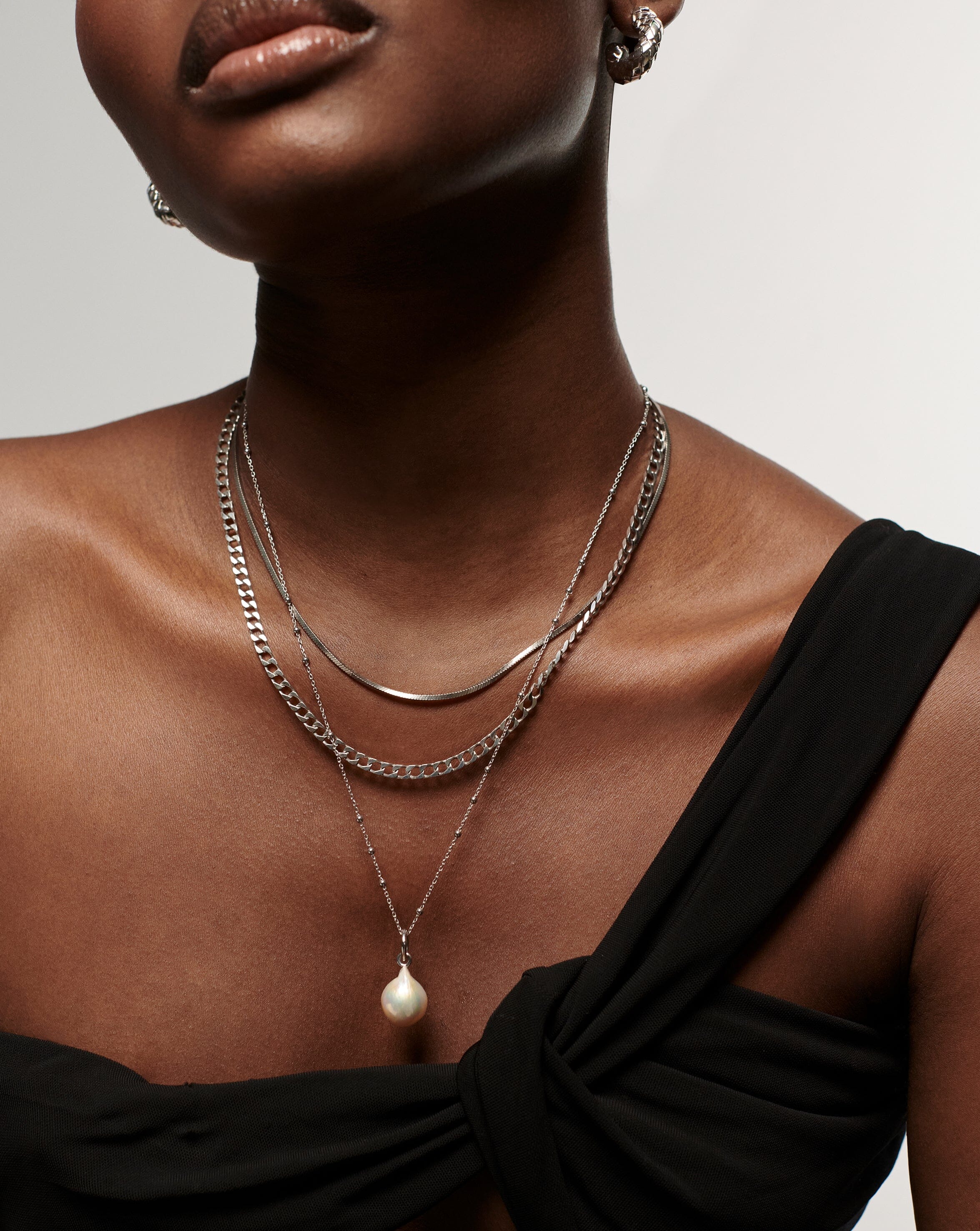 Lucy Williams Flat Curb Chain Necklace for Women - 14K Gold Plated Stainless Steel Chunky Link Necklace - Perfect for Layering, Everyday Wear & Gift Giving