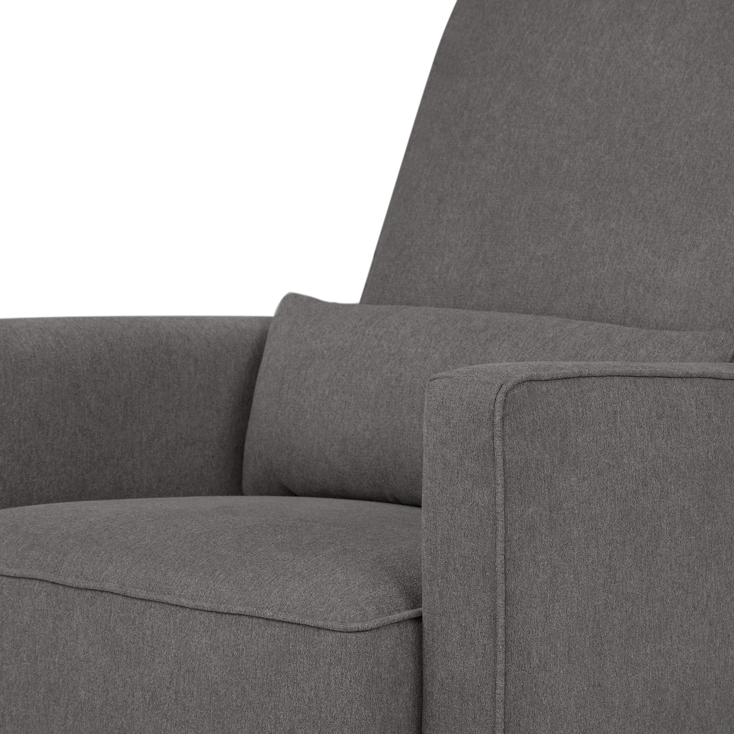 DaVinci Olive Upholstered Swivel Glider Recliner Chair with Ottoman - Dark Grey Modern Nursery Rocker, Greenguard Gold & CertiPUR-US Certified for Baby Nursery, Living Room or Bedroom