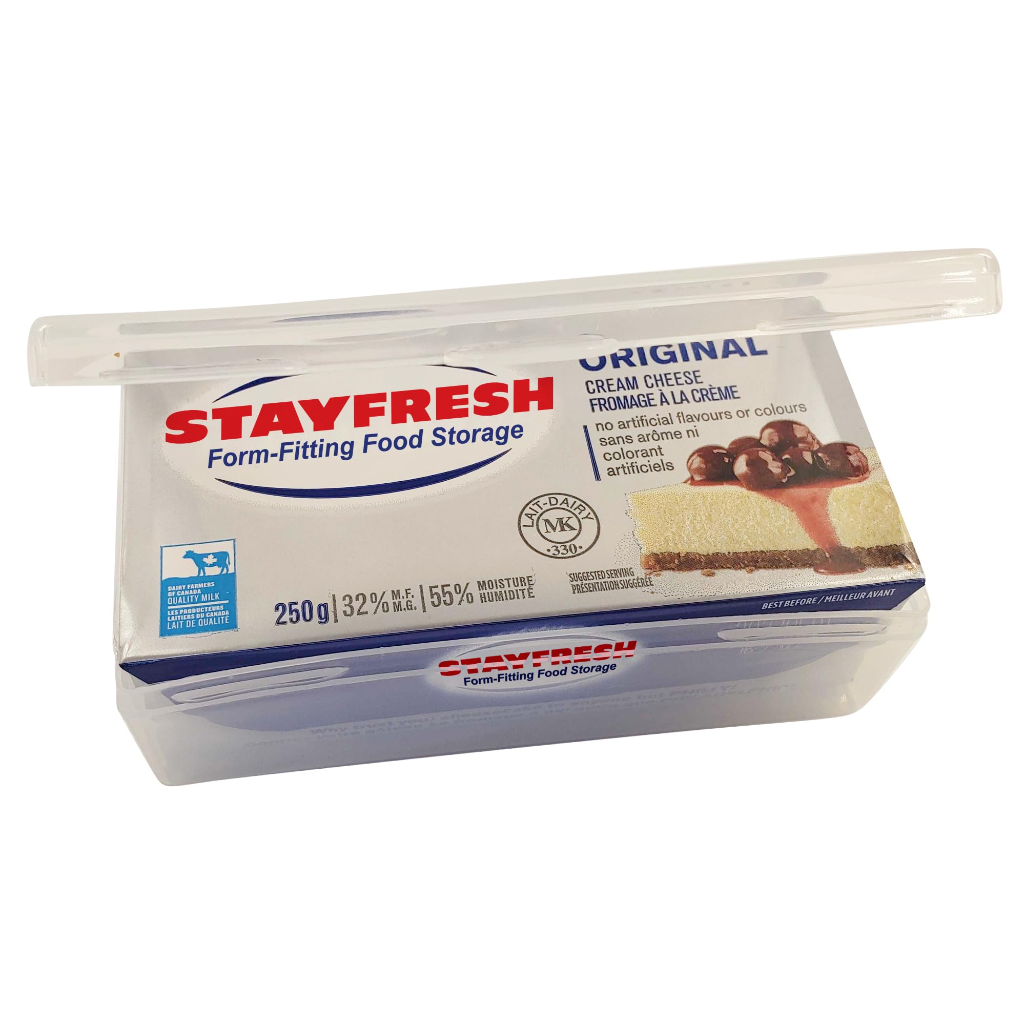 Stay Fresh Cream Cheese Container - Clear Plastic, BPA Free, Dishwasher Safe - Perfect for Pantry, Counter & Refrigerator Storage - Ideal for Cream Cheese, Butter & Spreads