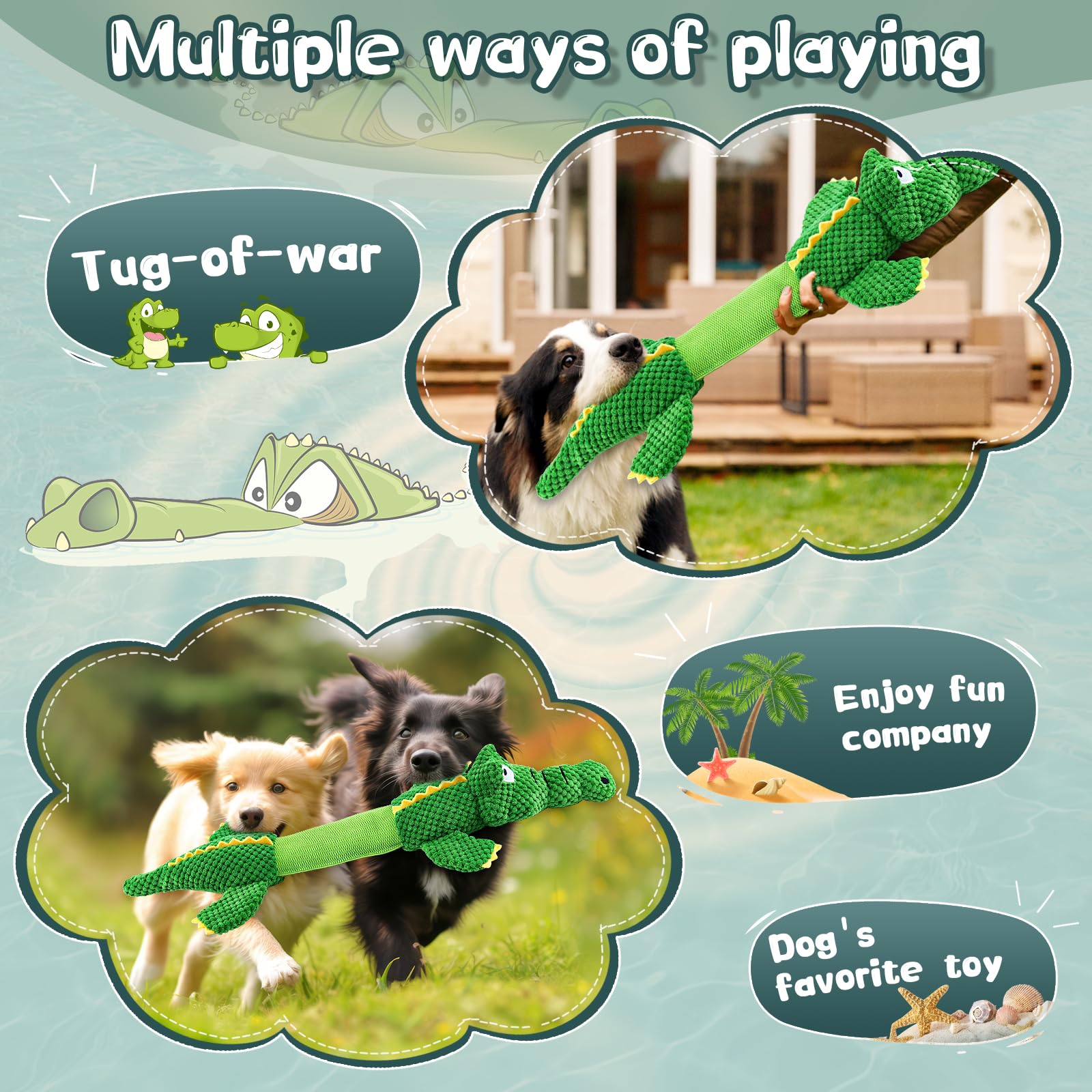 Durable Dog Toys for Aggressive Chewers - Tough Interactive Tug of War & Squeaky Chew Toys for Small, Medium & Large Breed Dogs | Perfect for Playtime, Training & Anxiety Relief