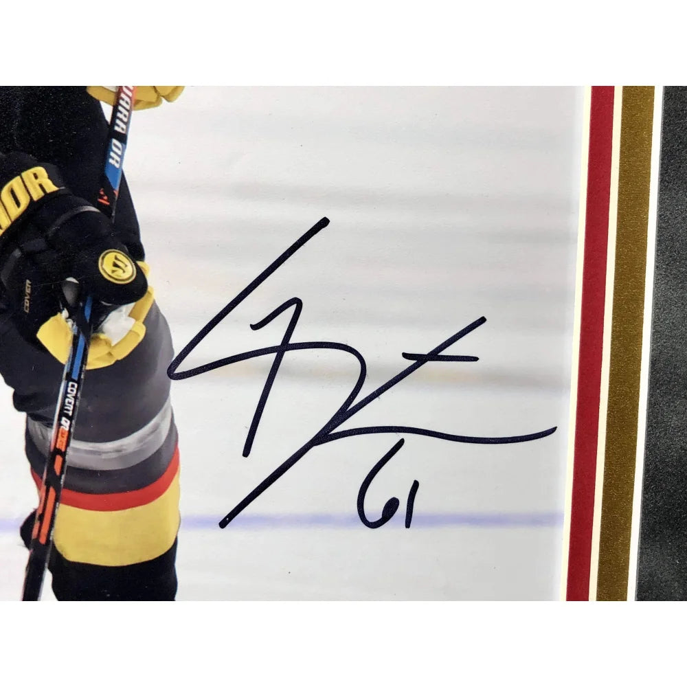 Mark Stone Signed 8x10 Photo - Vegas Golden Knights 1st Career Hat Trick Memorabilia with JSA COA - Framed Hockey Collectible for Man Cave, Sports Bar, or Fan Gift