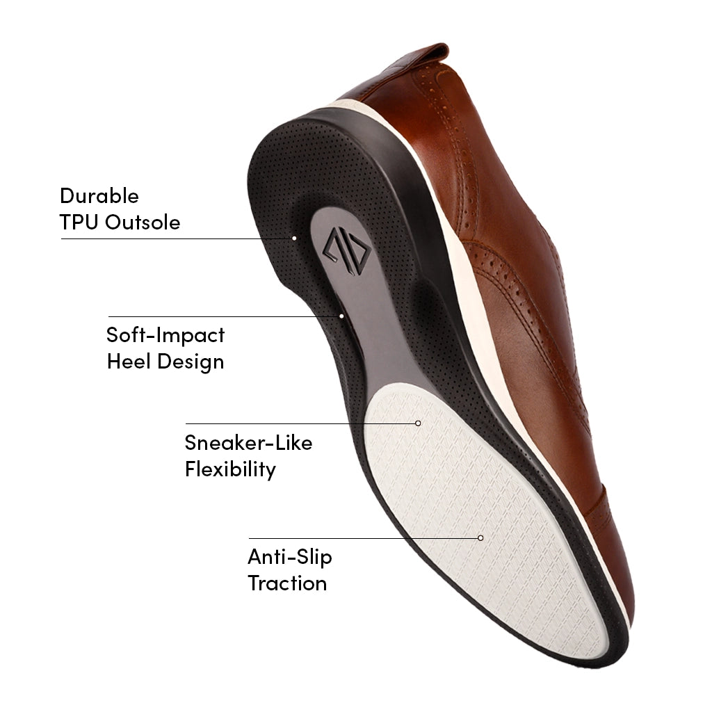 Premium Leather Cap Toe Oxford Shoes for Men - Classic Coffee Brown Dress Shoes for Business & Formal Occasions - Comfortable & Stylish Office & Wedding Shoes