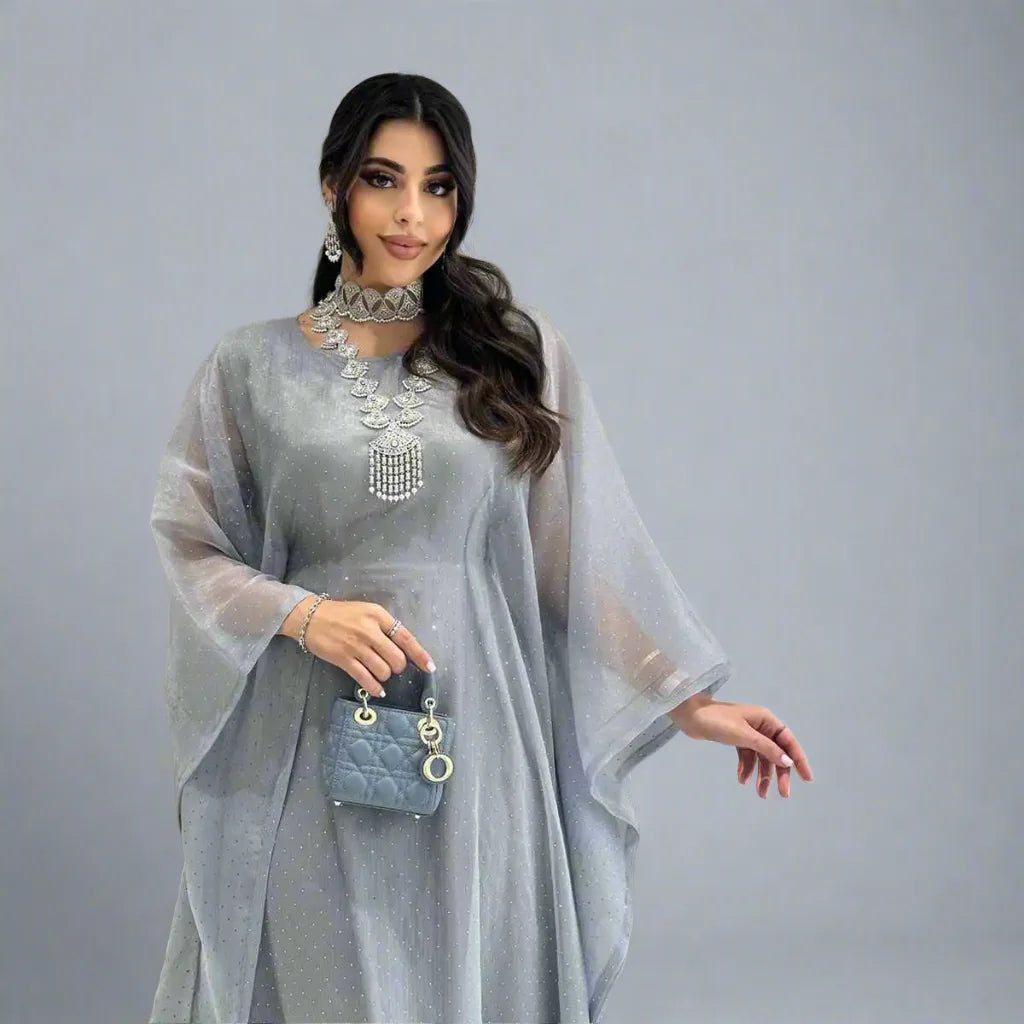 2-Piece Abaya Dress Set with Inner Sleeveless Dress - Modest Islamic Fashion for Women - Perfect for Prayer, Mosque, and Special Occasions