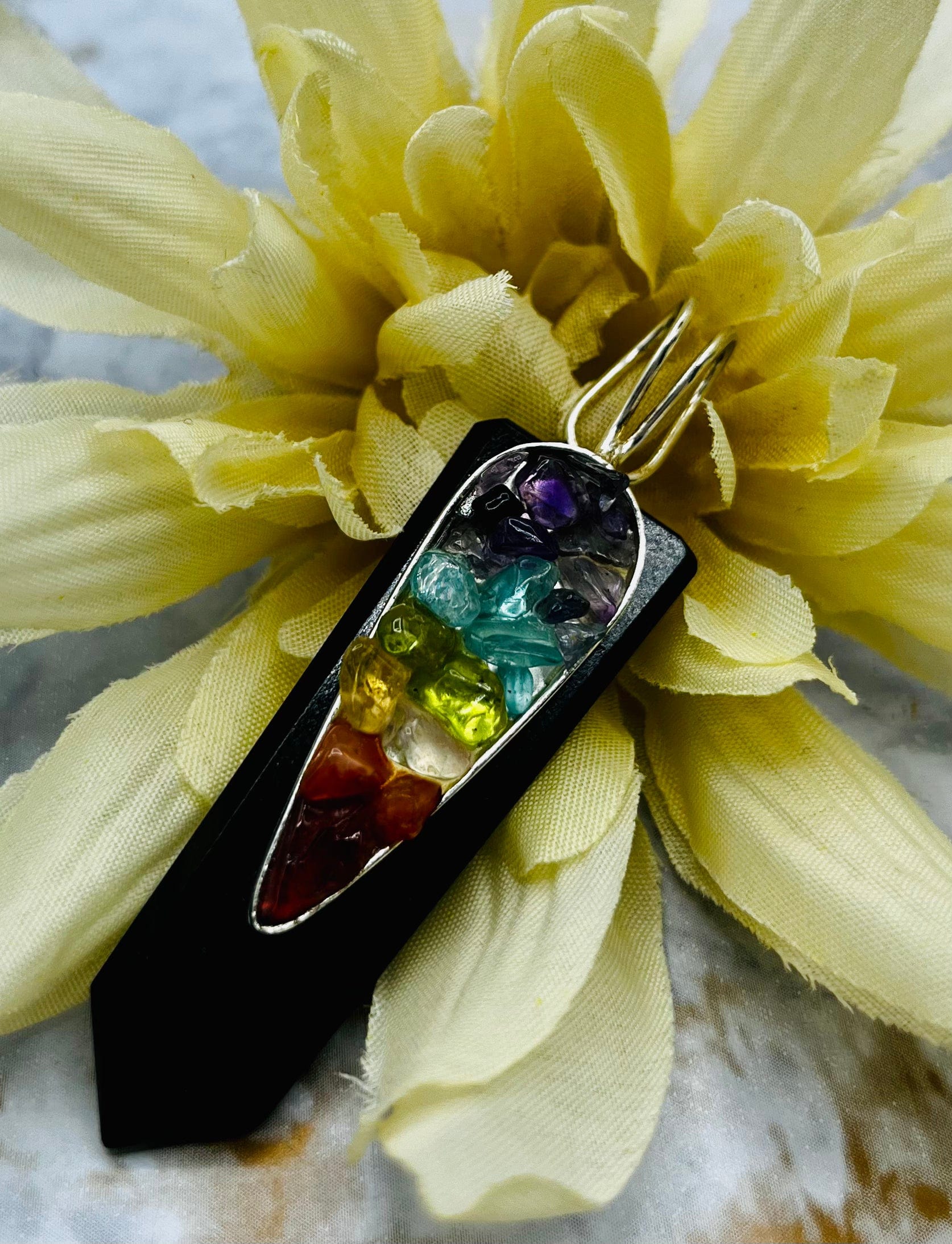 Black Onyx Chakra Pendant Necklace - Healing Stone Jewelry for Meditation, Energy Balance & Spiritual Protection | Perfect for Yoga, Reiki & Mindfulness Practice