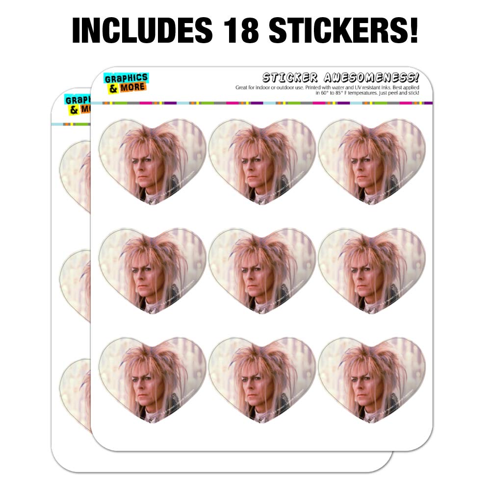 David Bowie as Jareth from Labyrinth Stickers - Heart Shaped Planner & Scrapbook Decals - DIY Craft Supplies for Journals, Calendars, Bullet Journals (Set of 50) - Perfect for Bowie Fans, Movie Lovers & Stationery Enthusiasts