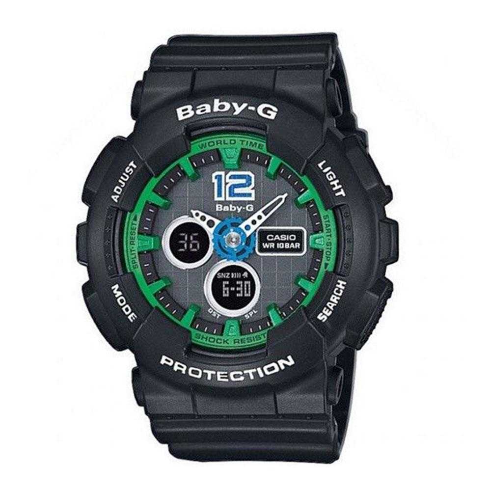 CASIO BABY-G BA-120-1BDR Digital Quartz Watch for Women - Black Resin Band, Shock Resistant, Water Resistant - Perfect for Sports, Fitness & Outdoor Activities