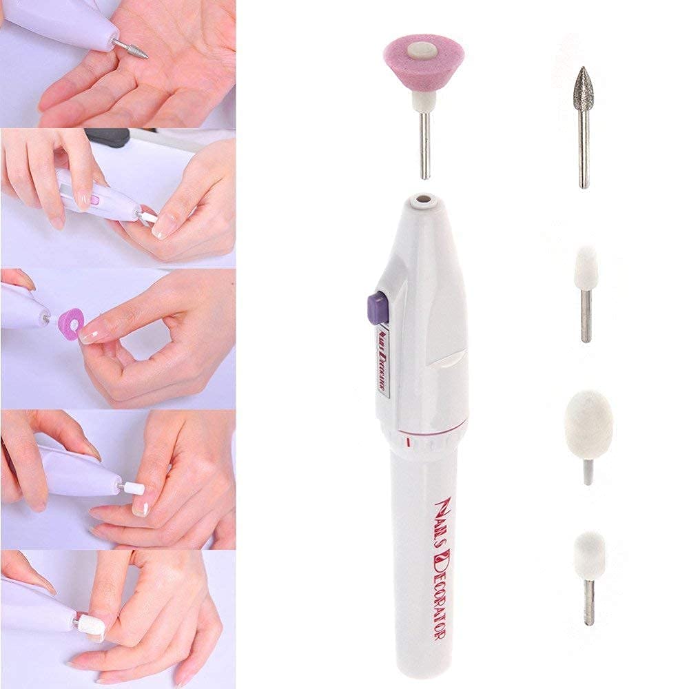 Vunexo 5-in-1 Electric Nail Drill Kit with Gel Tips - Professional Manicure & Pedicure Set for Salon & Home Use - Nail Polish Art Grooming Machine (White) - Perfect for DIY Nail Care, Acrylics & Gel Extensions