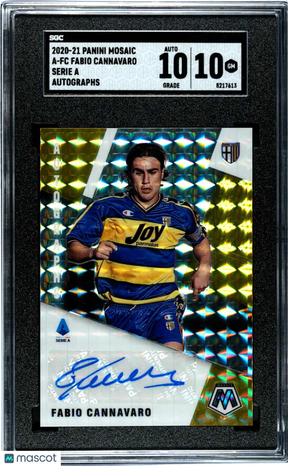 2020-21 Panini Mosaic Serie A Fabio Cannavaro Gold Autograph Card SGC 10 #A FC - Perfect for Soccer Collectors & Serie A Fans