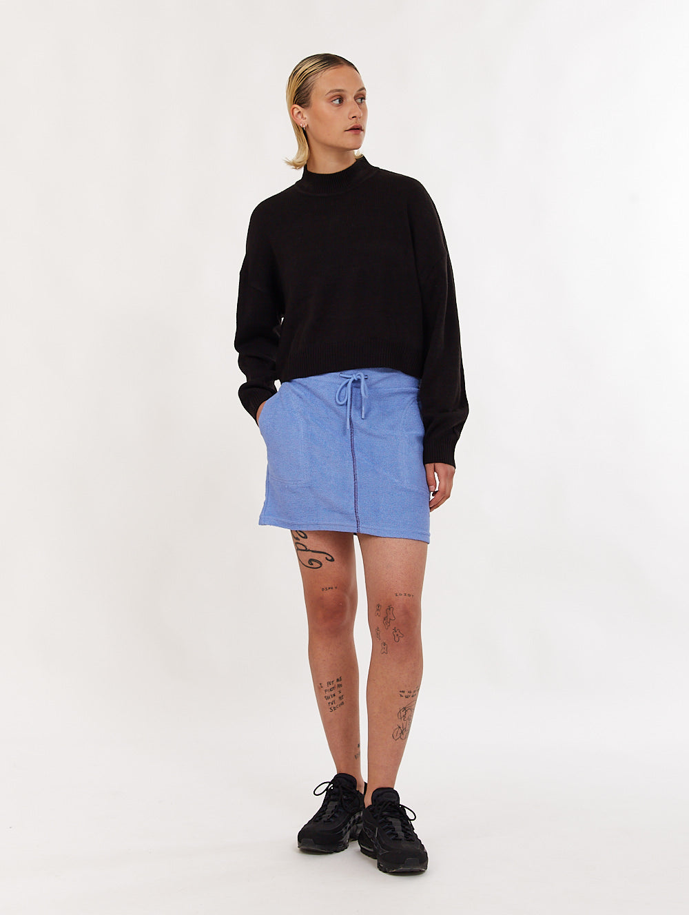 Beech French Terry Seamed Skirt - Women's High Waist Comfortable Stretchy Skirt for Casual Wear, Workout & Lounge