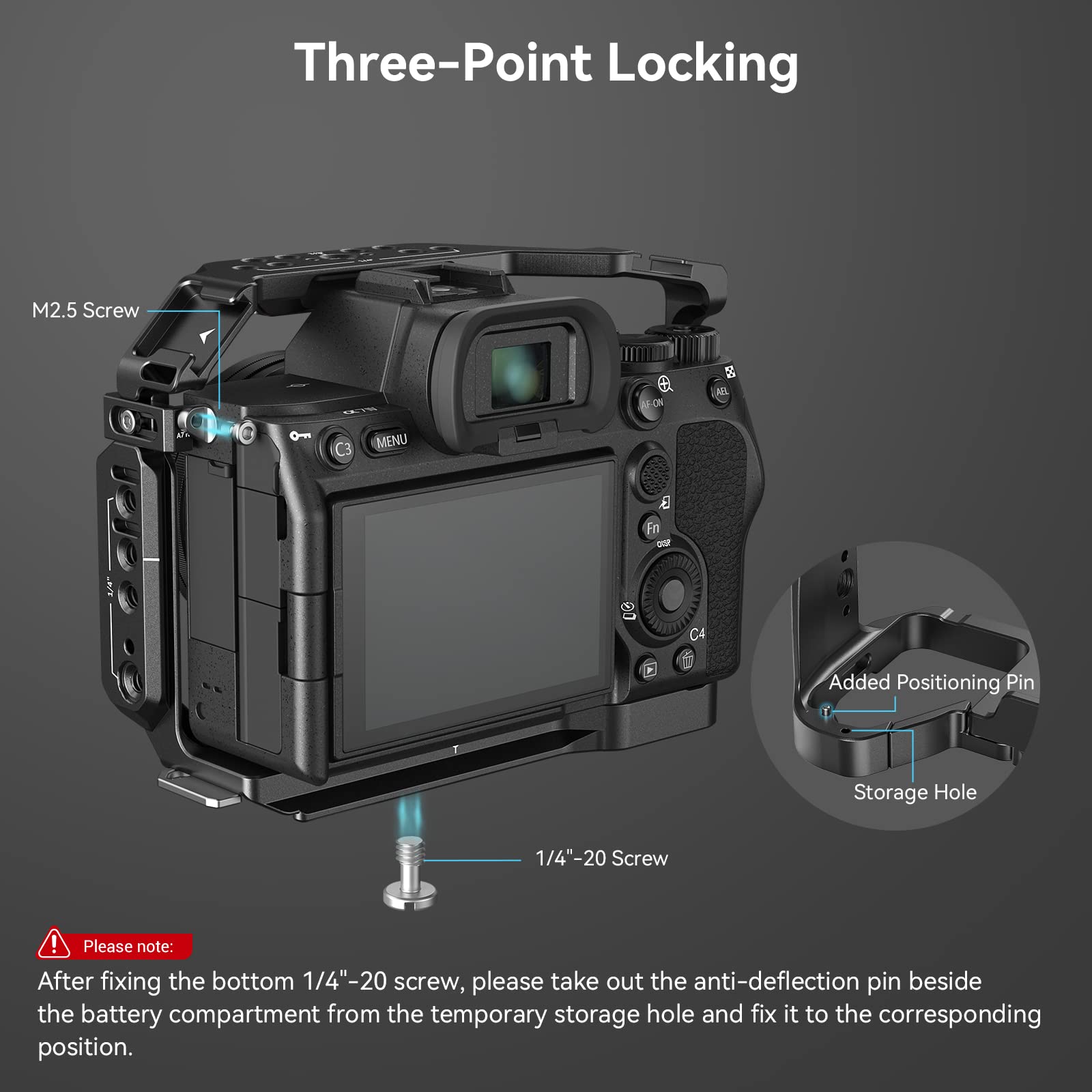 SmallRig 3668 Camera Cage for Sony A7 IV, A7R V & A7S III - Aluminum Alloy Body with Top Handle & HDMI Clamp | Perfect for Vlogging, Film Making & Professional Photography