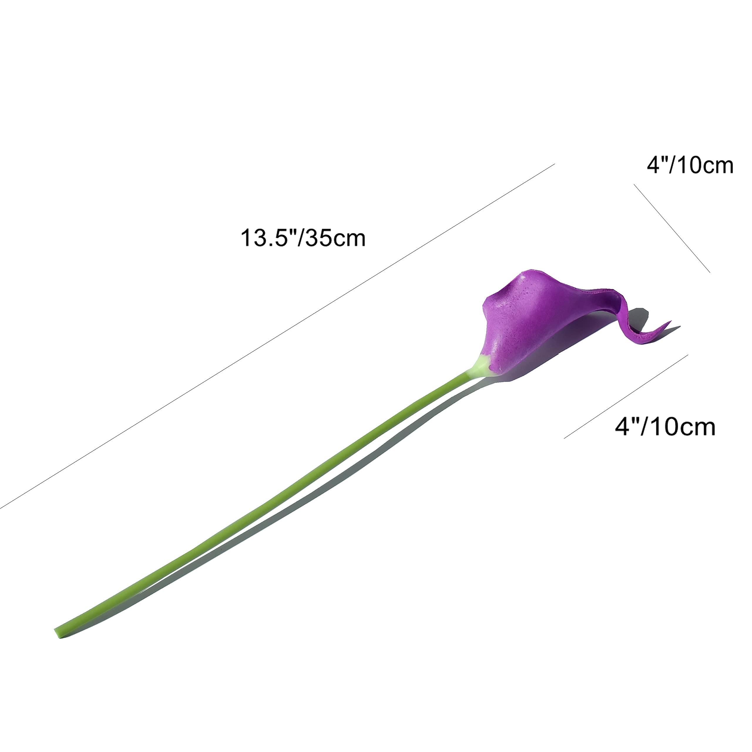 20pcs Grape Purple Artificial Calla Lily Silk Flowers - 13.5