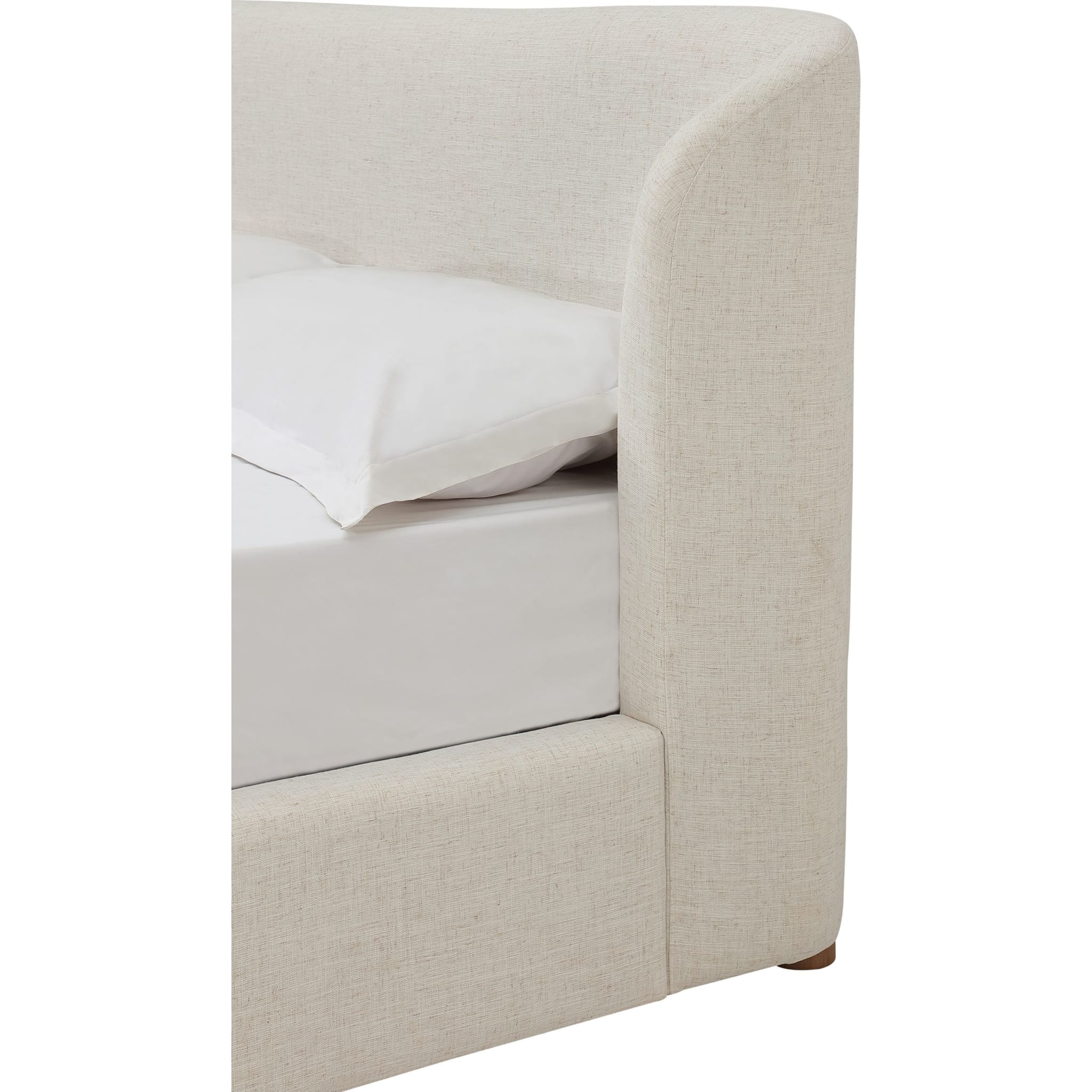 Kiki Upholstered Bed with Headboard - White Honey Pine Finish - Perfect for Modern Bedrooms & Guest Rooms