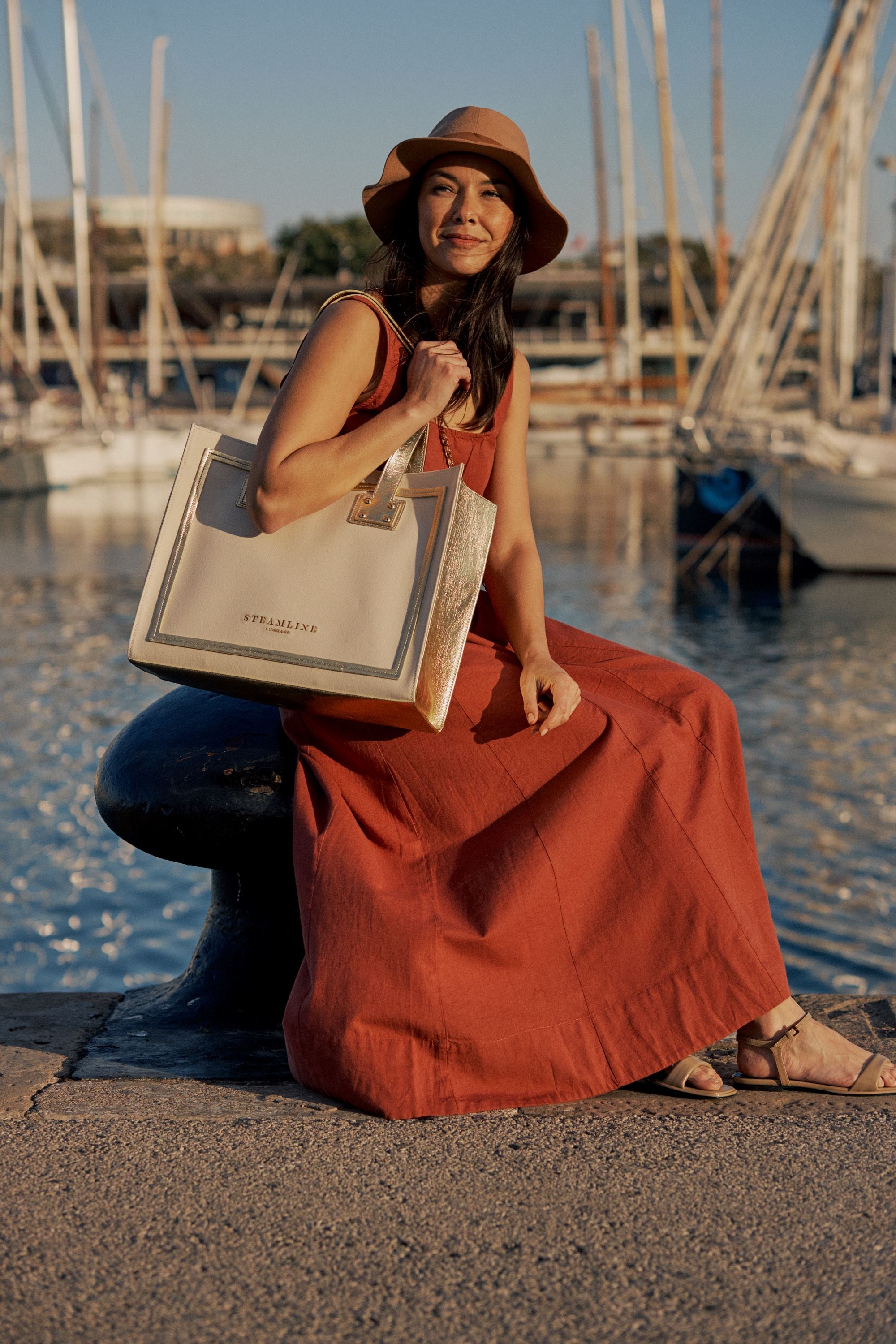 Premium Gold Tote Bag for Women - Stylish & Durable Designer Handbag for Work, Travel, and Everyday Use