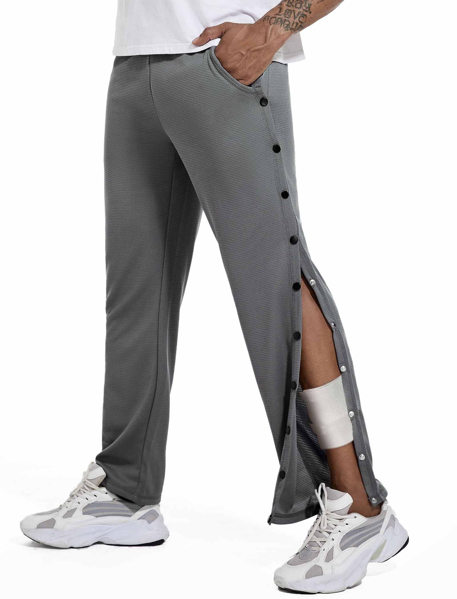 Post Surgery Tearaway Pants with Side Snaps - Easy Breakaway Pants for Men After Fracture or Surgery - Comfortable Recovery Wear for Hospital & Home Use
