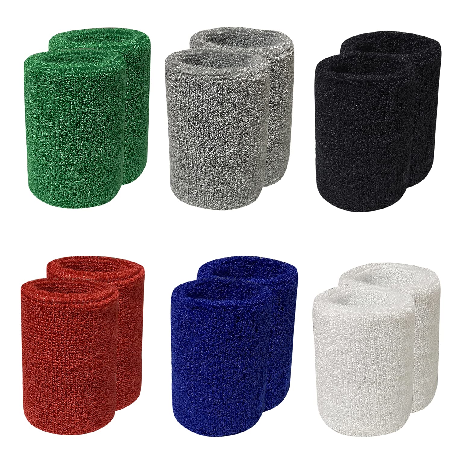 Breathable Cotton Sports Wristbands & Sweatbands for Men & Women - Basketball, Baseball, Running, Gym Workout - Moisture Wicking Athletic Wrist Bands for Sports & Fitness Activities