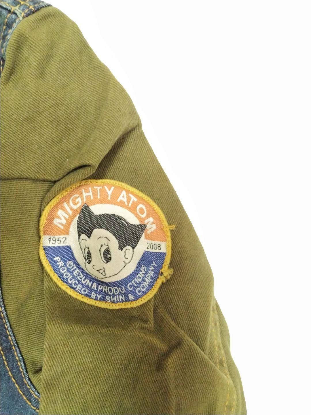 Vintage Destroyed Denim Jacket with Custom Patches - Brown Sleeves & Detachable Hood for Men & Women | Perfect for Streetwear, Music Festivals & Urban Fashion