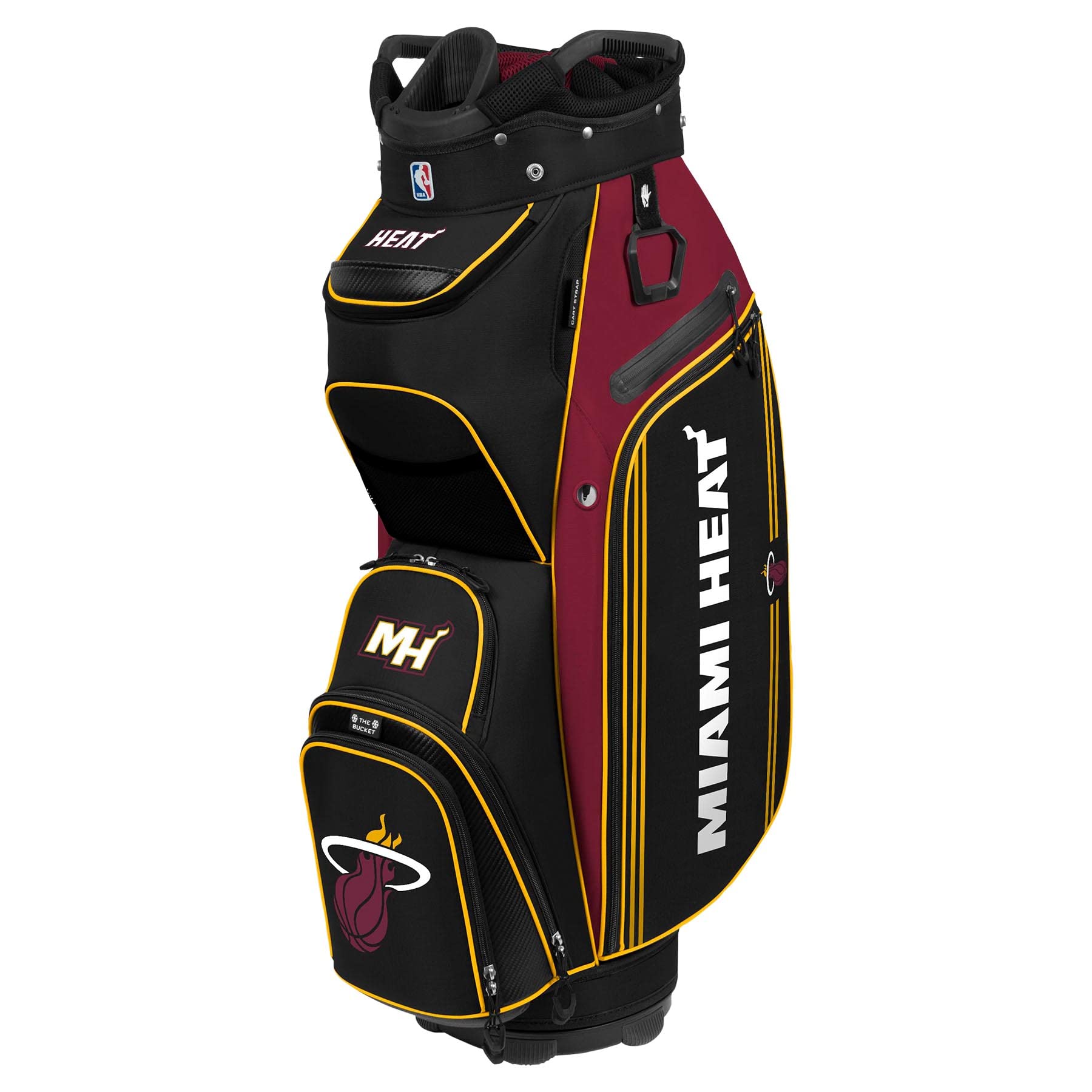 Miami Heat Bucket III Insulated Cooler Cart Bag - Portable Golf & Beach Cooler for Drinks, Snacks & Tailgating