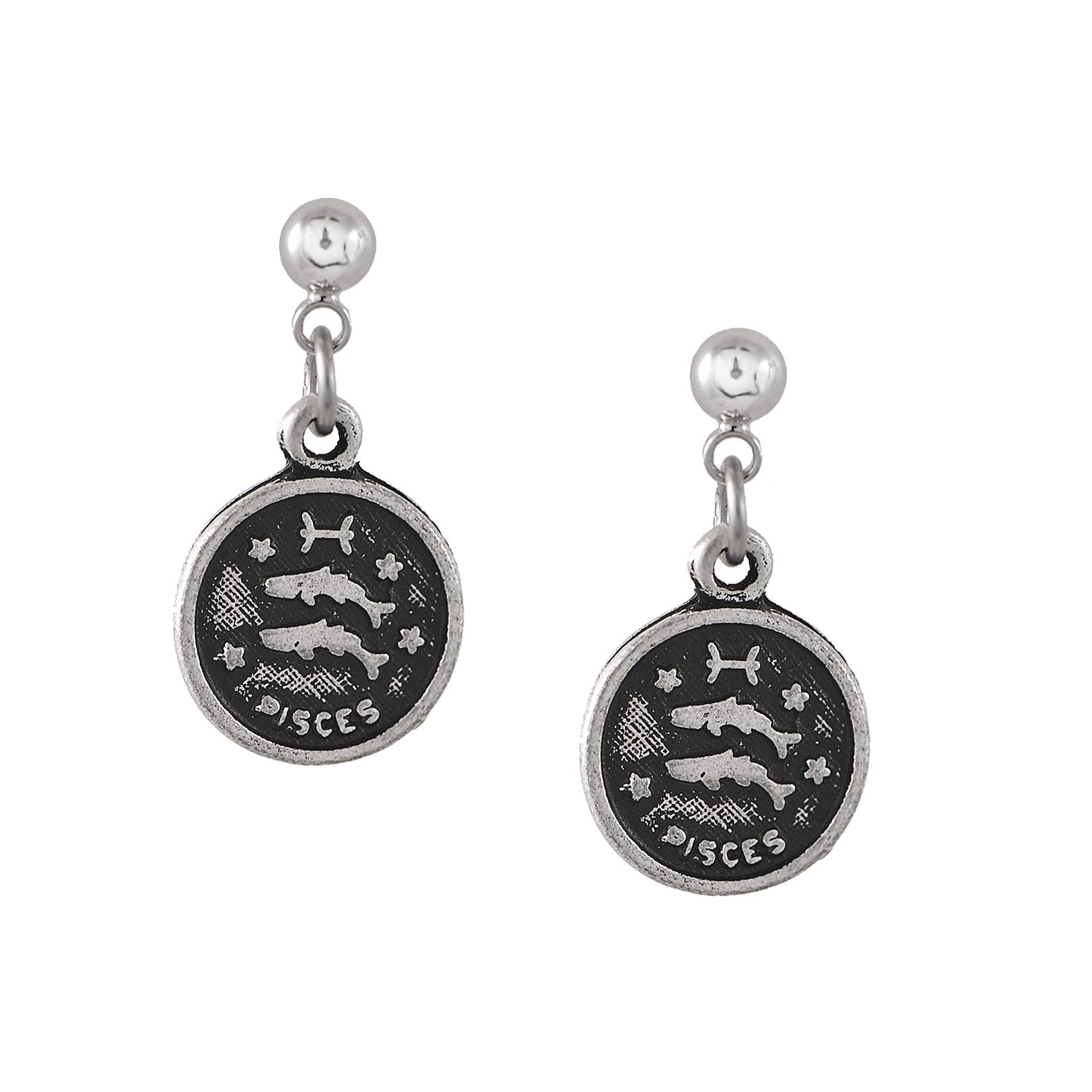 Spinning Daisy Zodiac Sign Dangling Disc Earrings - Stylish Astrology Jewelry for Women - Perfect for Daily Wear, Parties & Gifts