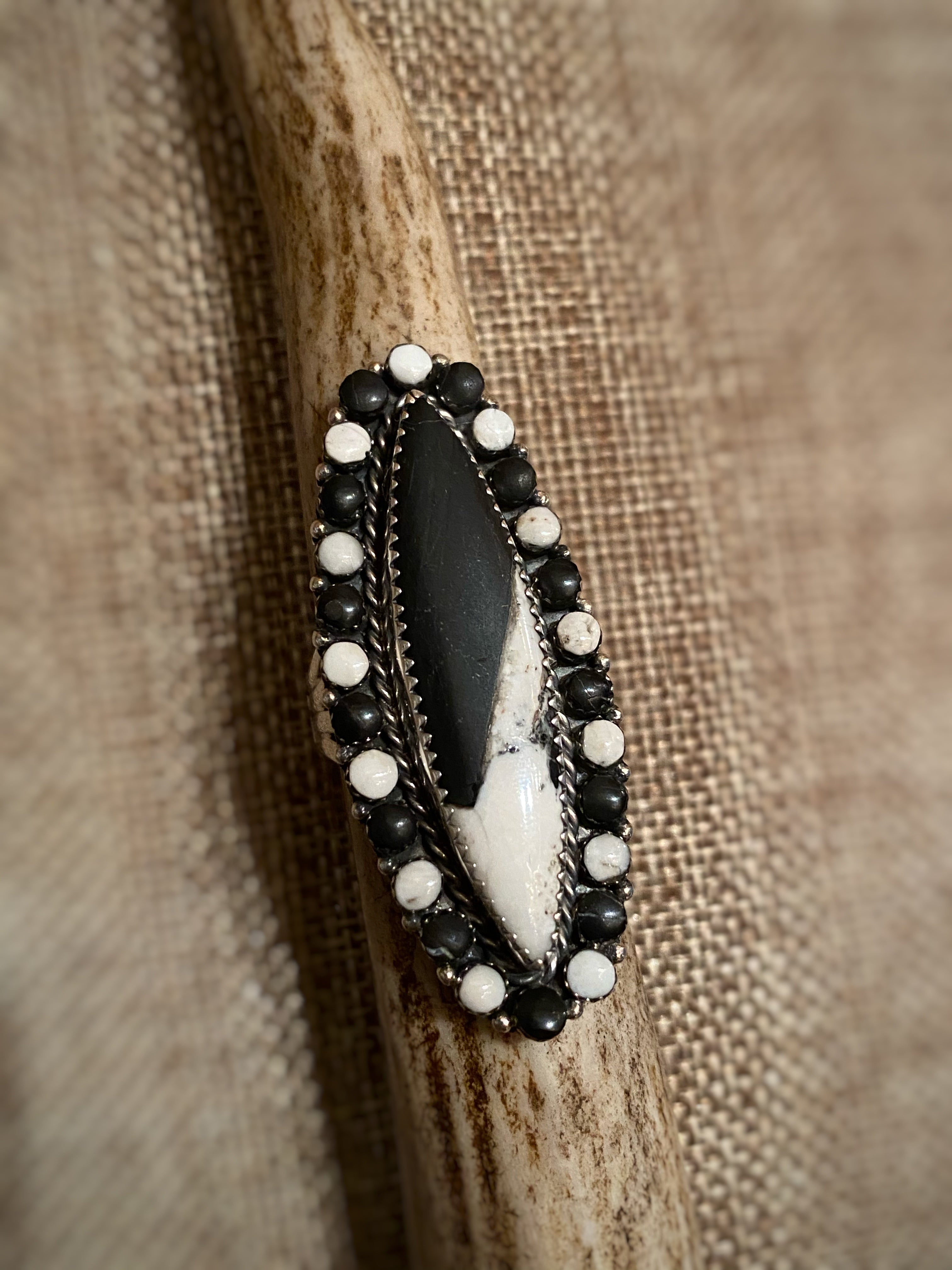 Authentic White Buffalo Turquoise Ring #5 - Size 7.75 - Handmade Sterling Silver Jewelry for Women - Perfect for Boho Fashion & Western Style Outfits