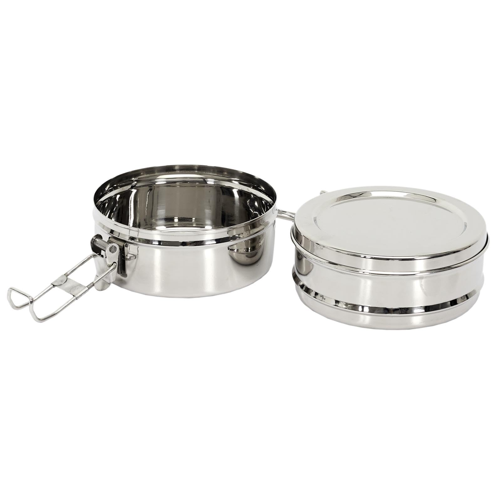 Stainless Steel Round Lunch Box 1400ml - Le Studio 41-1K-425 Insulated Food Container for Office, School & Picnics | Silver Color | BPA Free Meal Prep Container