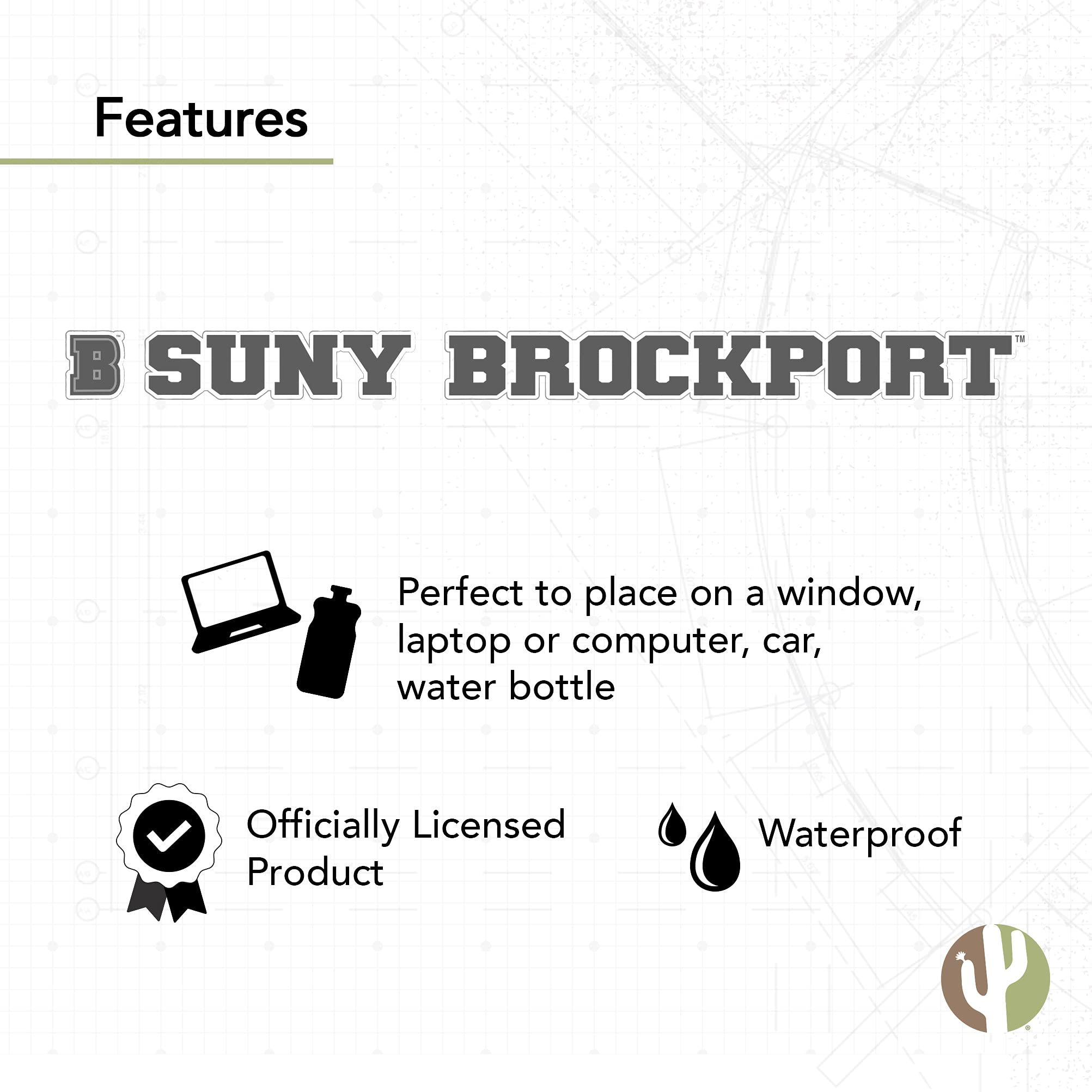 Brockport SUNY Golden Eagles Vinyl Decal Sticker - 15 Inch Waterproof Name Logo for Laptop, Water Bottle, Car, Scrapbook - Perfect for College Pride, School Spirit & Fan Gifts
