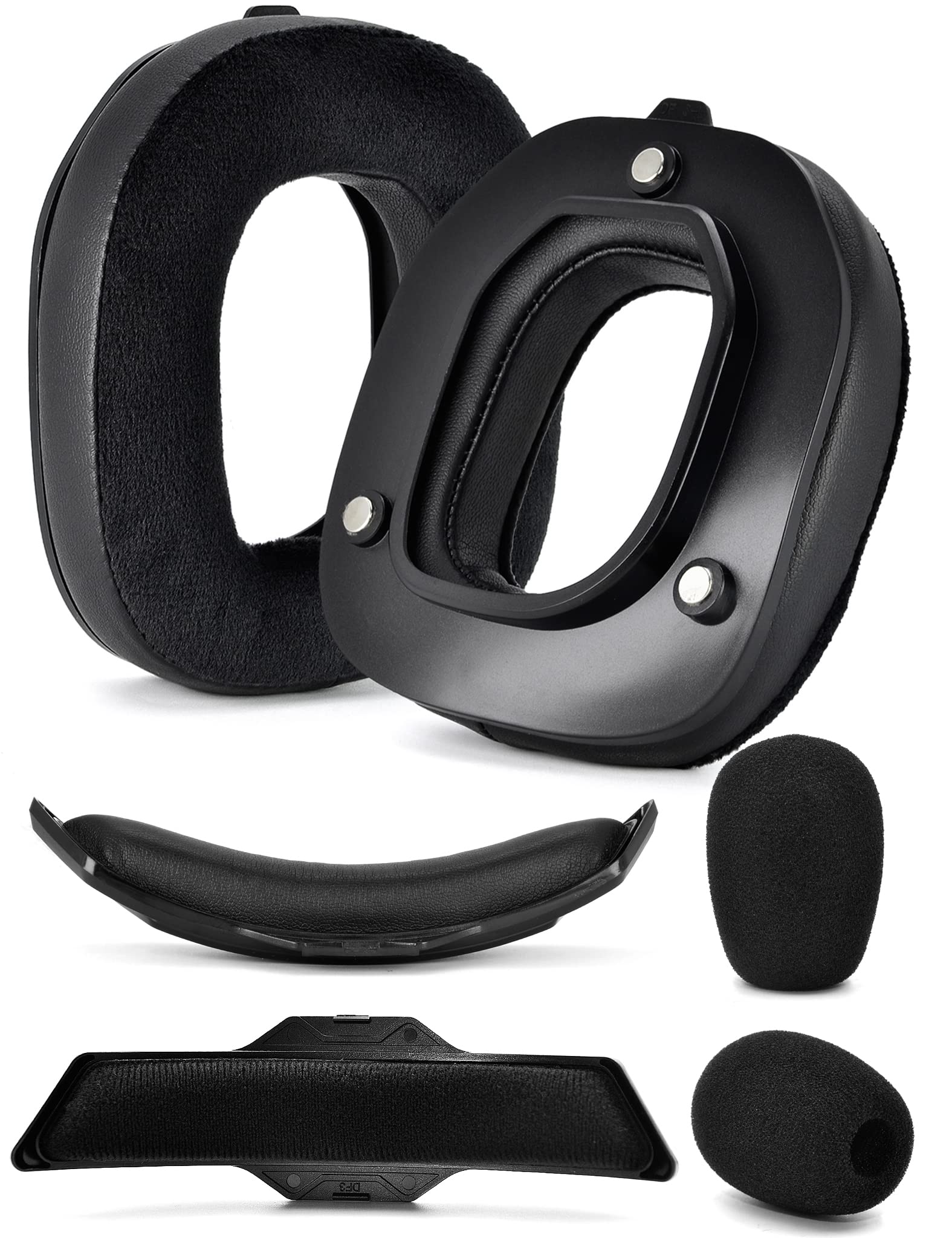 Defean Replacement Earpads & Headband for Astro A50 Gen 3 Headset - High-Density Noise Cancelling Foam Ear Cushions with Added Thickness (Black Protein/Velour) - Perfect for Gaming, Streaming & Office Use